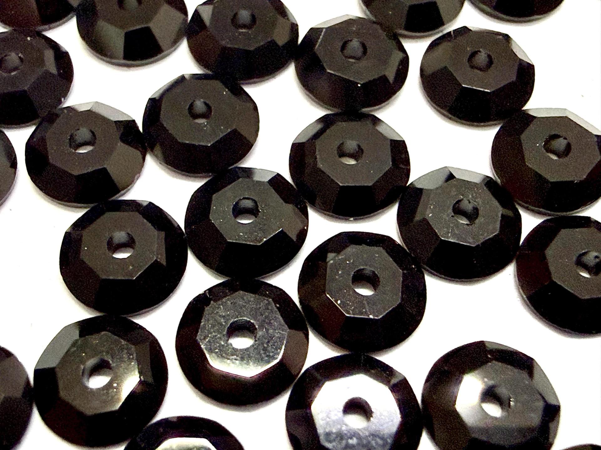 5mm Jet Lochrose Stones – Preciosa Flat Back Sew-On Stones , Czech Beads