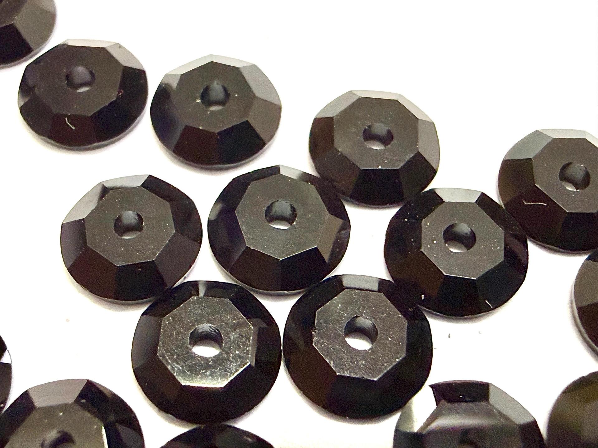 5mm Jet Lochrose Stones – Preciosa Flat Back Sew-On Stones , Czech Beads