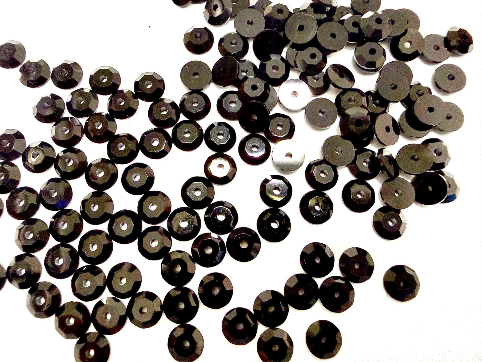 5mm Jet Lochrose Stones – Preciosa Flat Back Sew-On Stones , Czech Beads