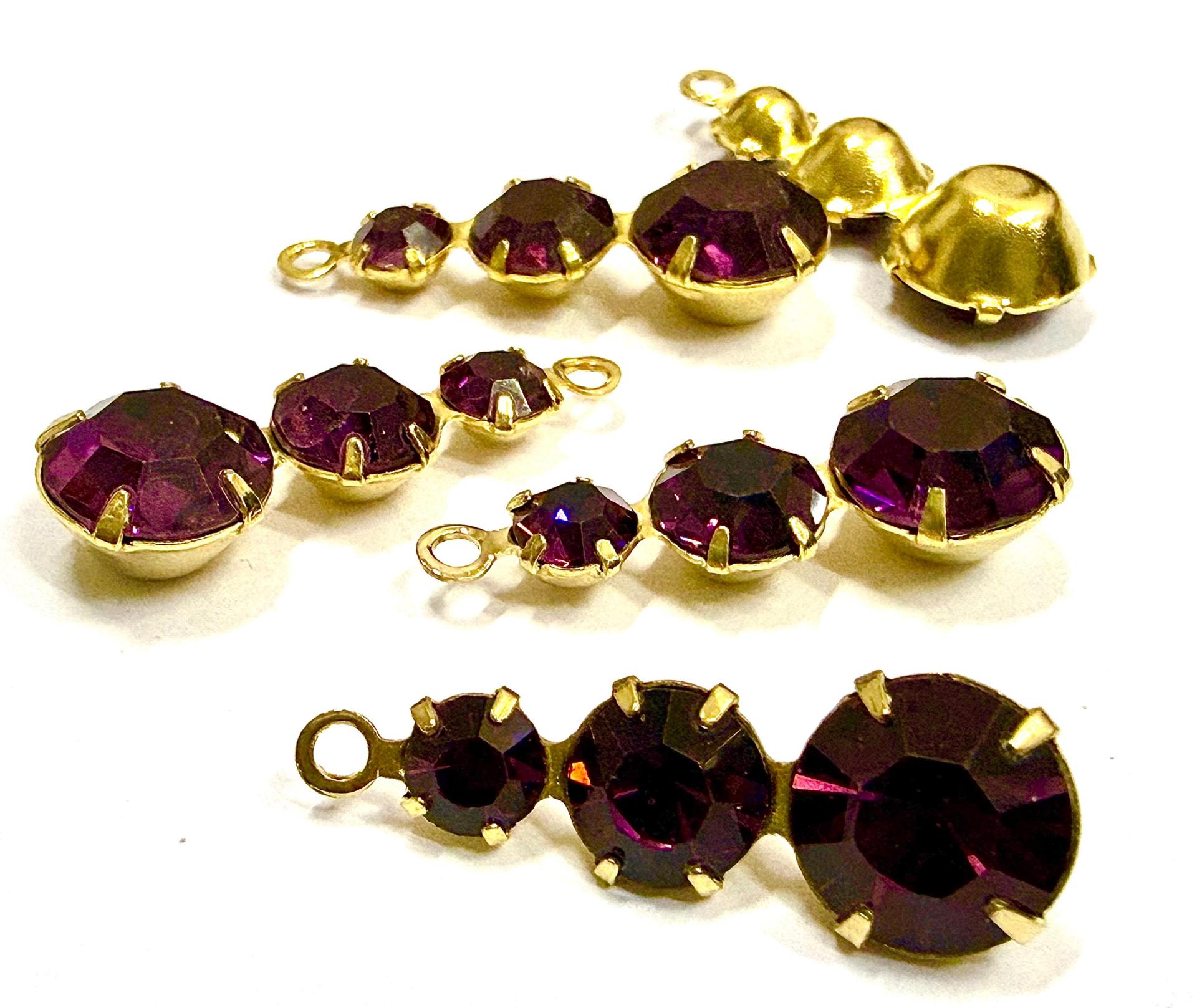 25 mm Vintage Gold plated Swarovski Dangle drop DIY Supplies wedding jewelry