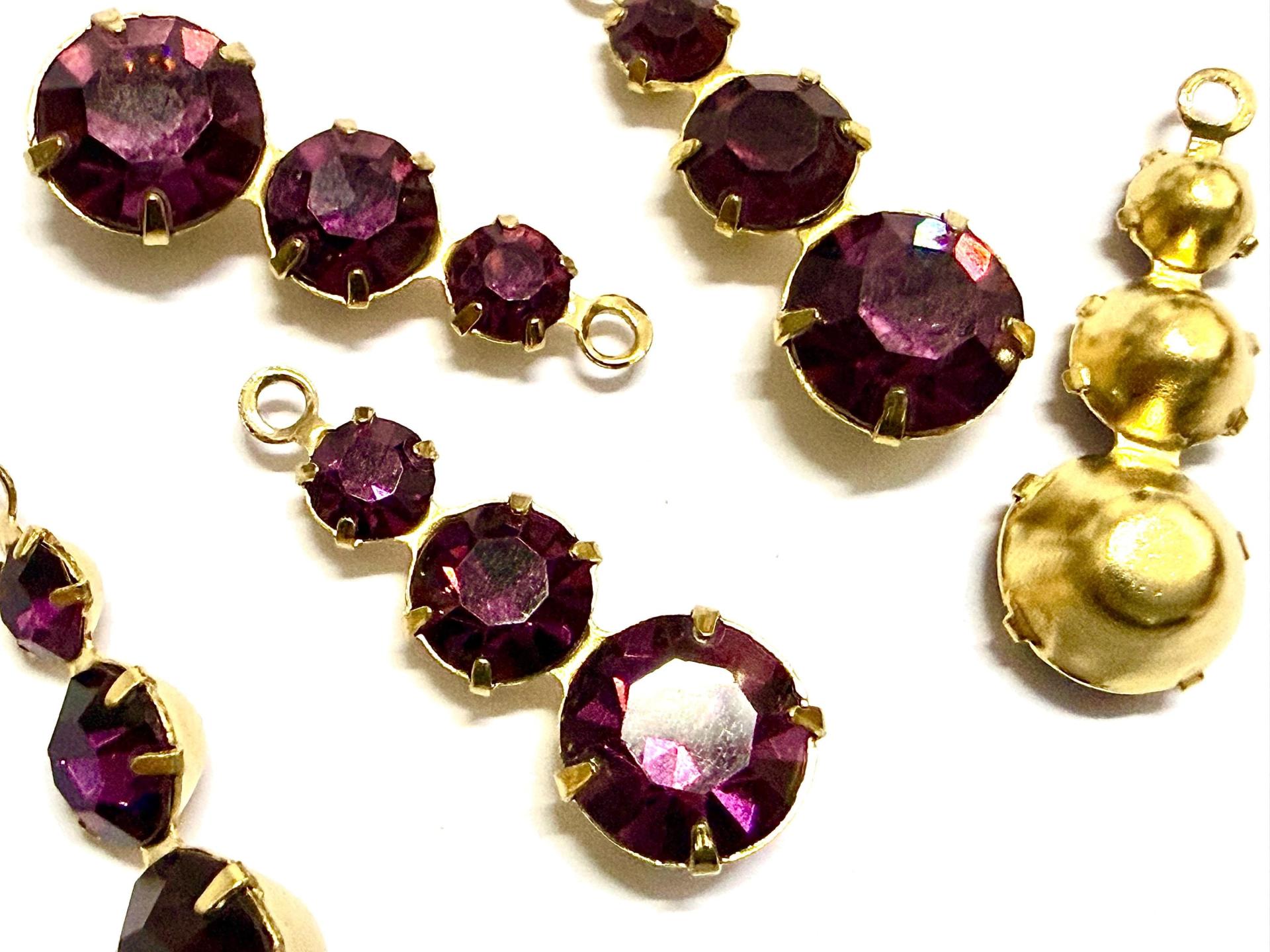 25 mm Vintage Gold plated Swarovski Dangle drop DIY Supplies wedding jewelry