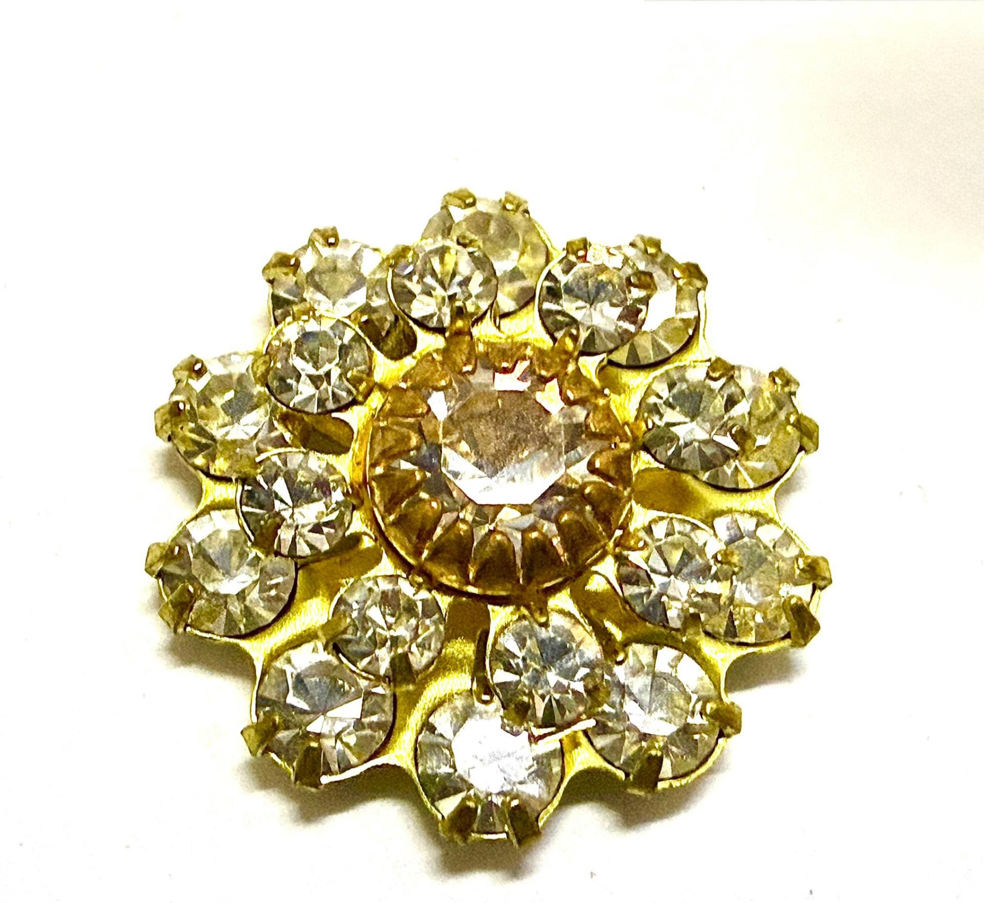 16mm Vintage brass Swarovski Flower Design crystal Embellishment DIY Supplies wedding decorations