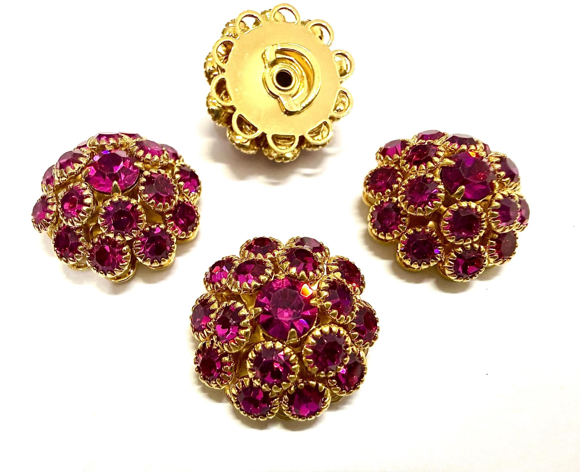 18 mm Vintage Swarovski in Fuchsia Embellishment DIY Supplies wedding decorations