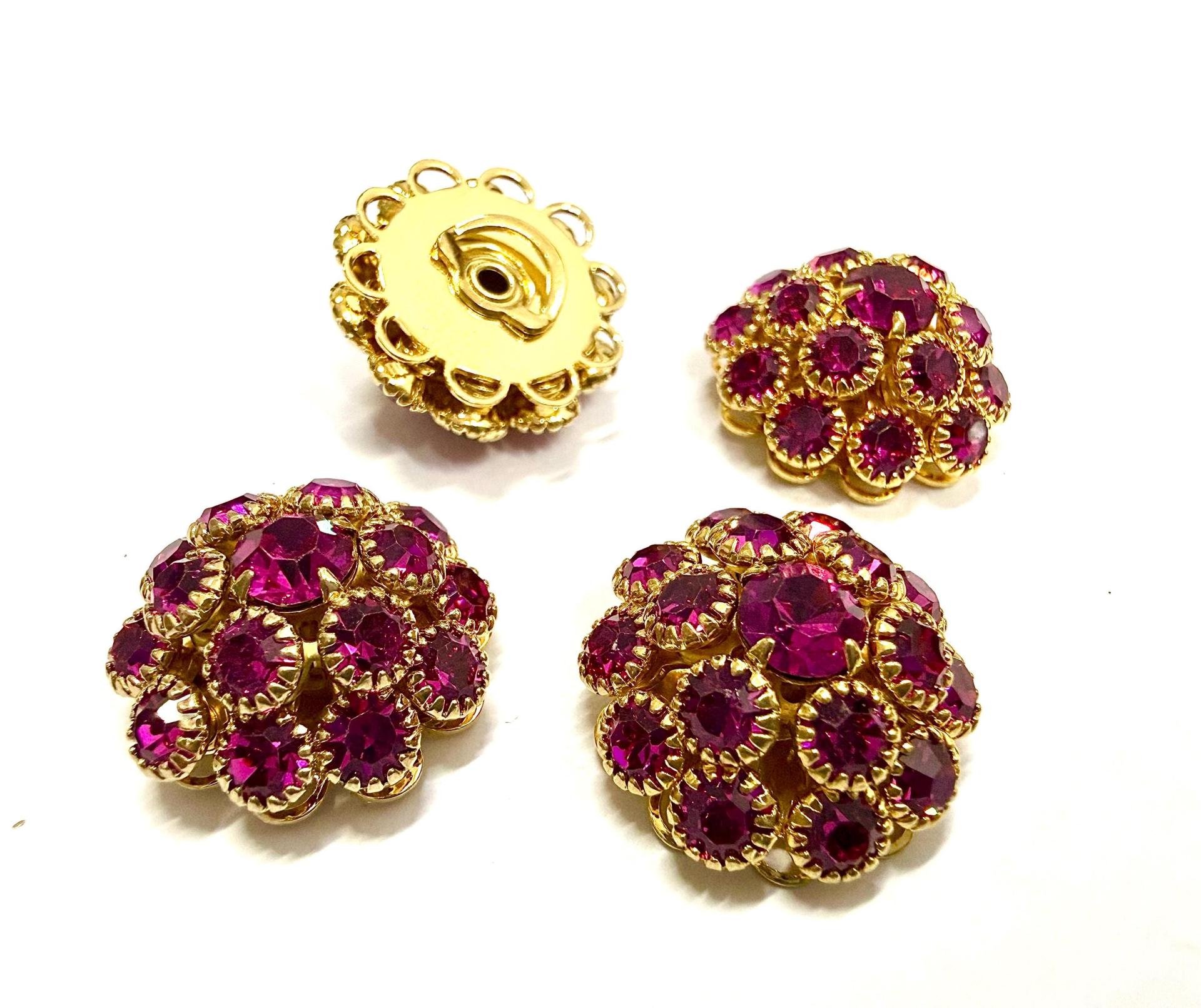 18 mm Vintage Swarovski in Fuchsia Embellishment DIY Supplies wedding decorations