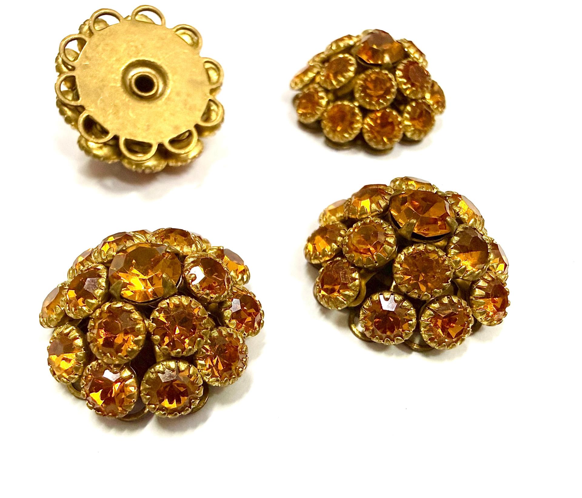 18 mm Vintage Swarovski Embellishment in Topaz DIY Supplies wedding decorations
