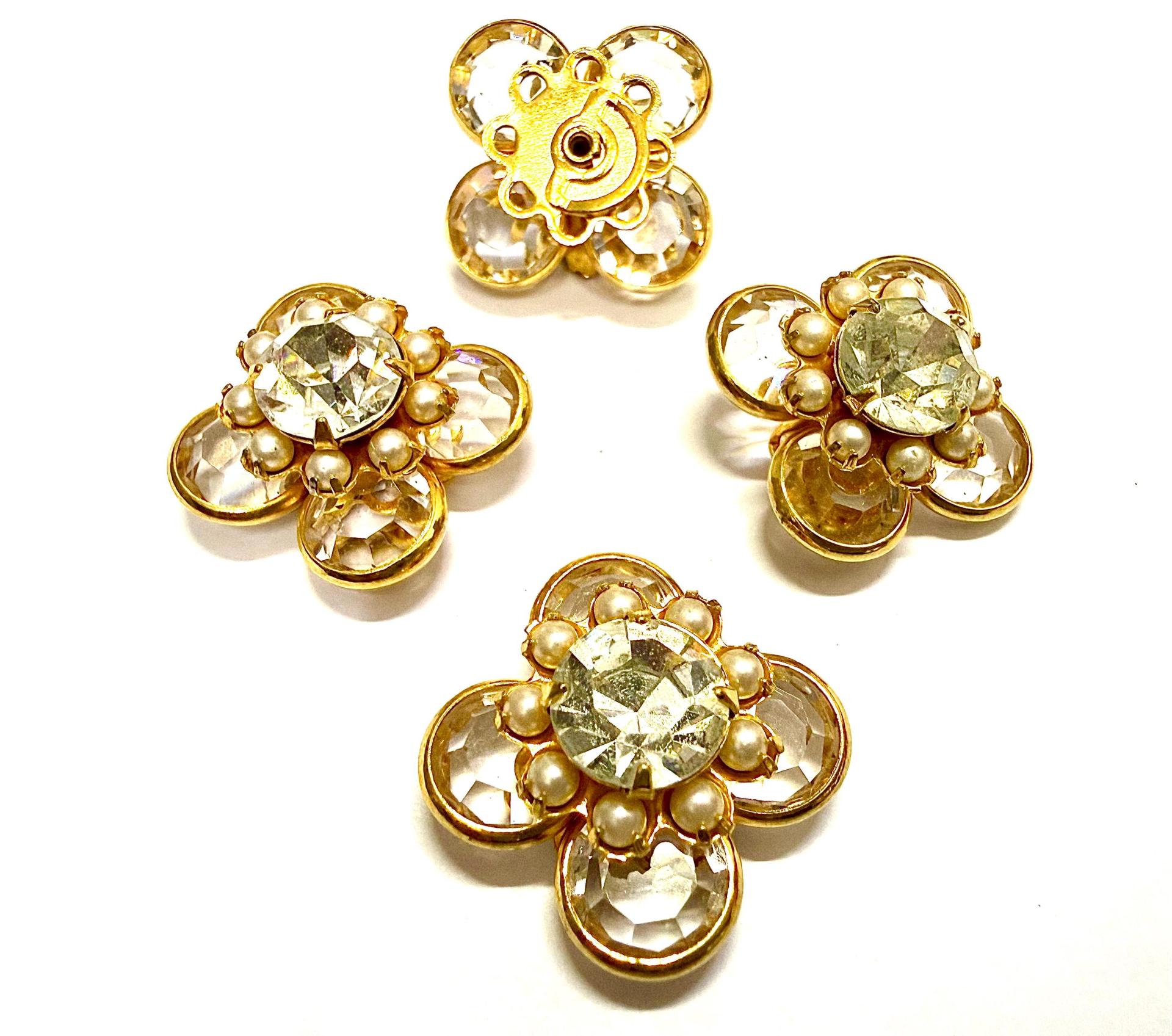 18 mm Vintage Gold Plated Crystal Swarovski Brooch Embellishment DIY Supplies wedding decorations