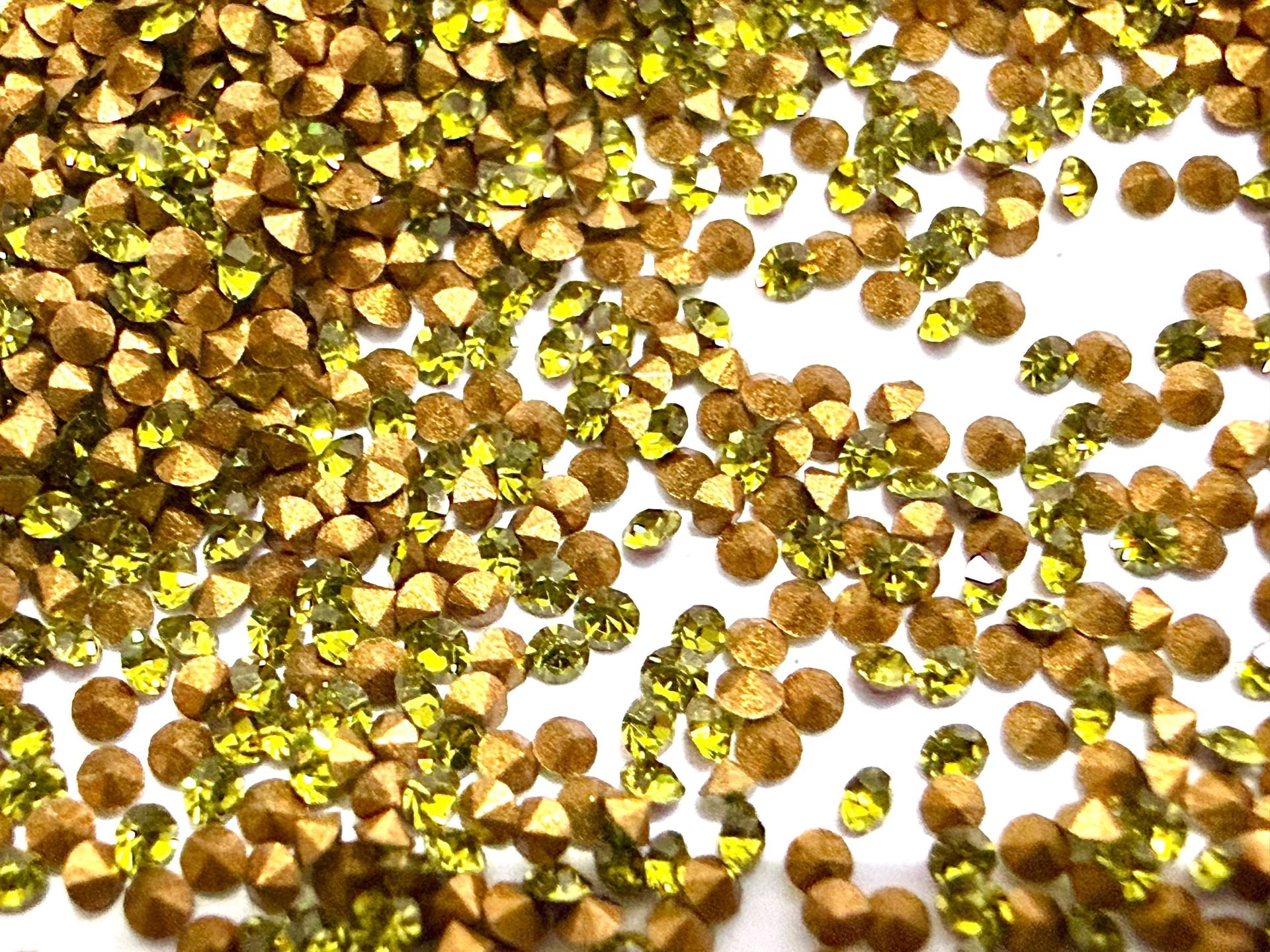 Swarovski 3SS/PP8 1.5mm Olivine Crystals for Clay Art, Nail Art, Jewelry Making