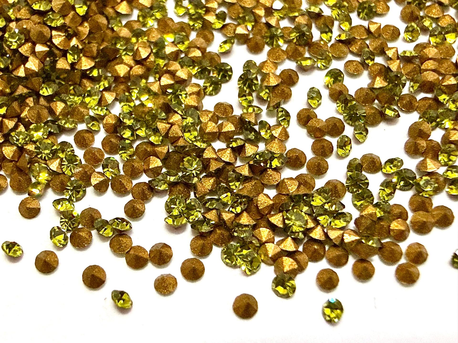 Swarovski 3SS/PP8 1.5mm Olivine Crystals for Clay Art, Nail Art, Jewelry Making