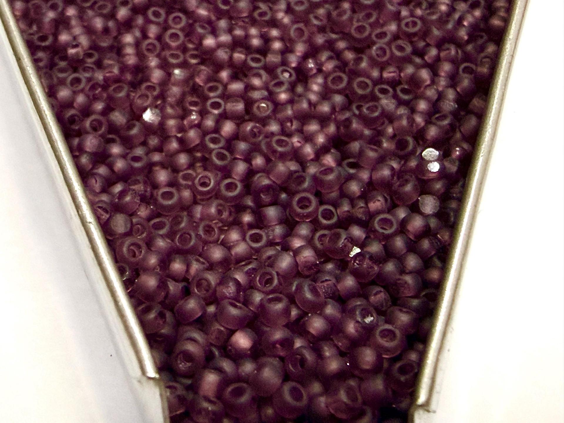 Matt Amethyst Charlotte Cut Beads, 11/0 Faceted Seed Beads