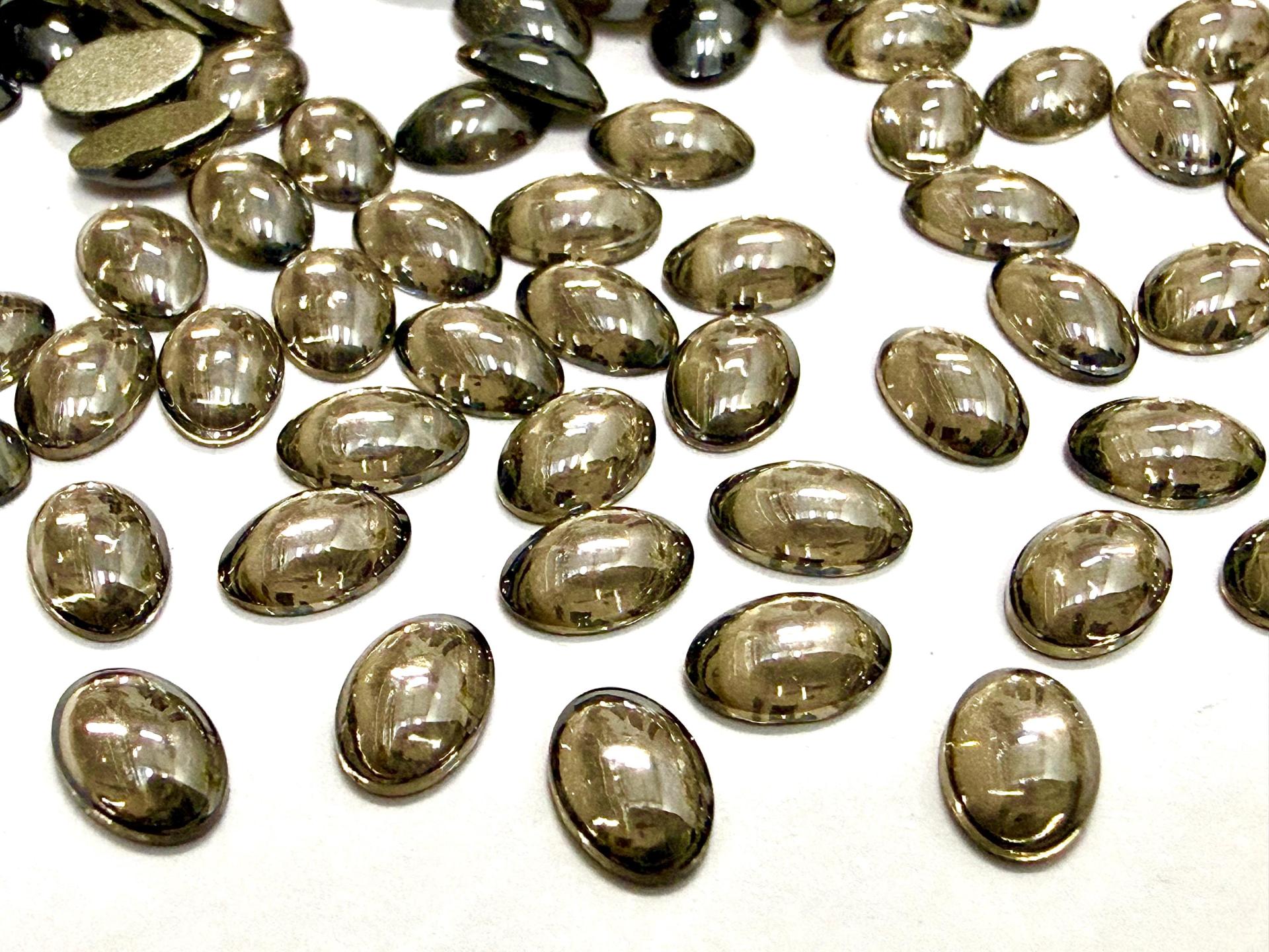 Swarovski Oval Cabochons Crystal Satin Foiled 6x4mm, 2190/4 Flat Back Glass Stones