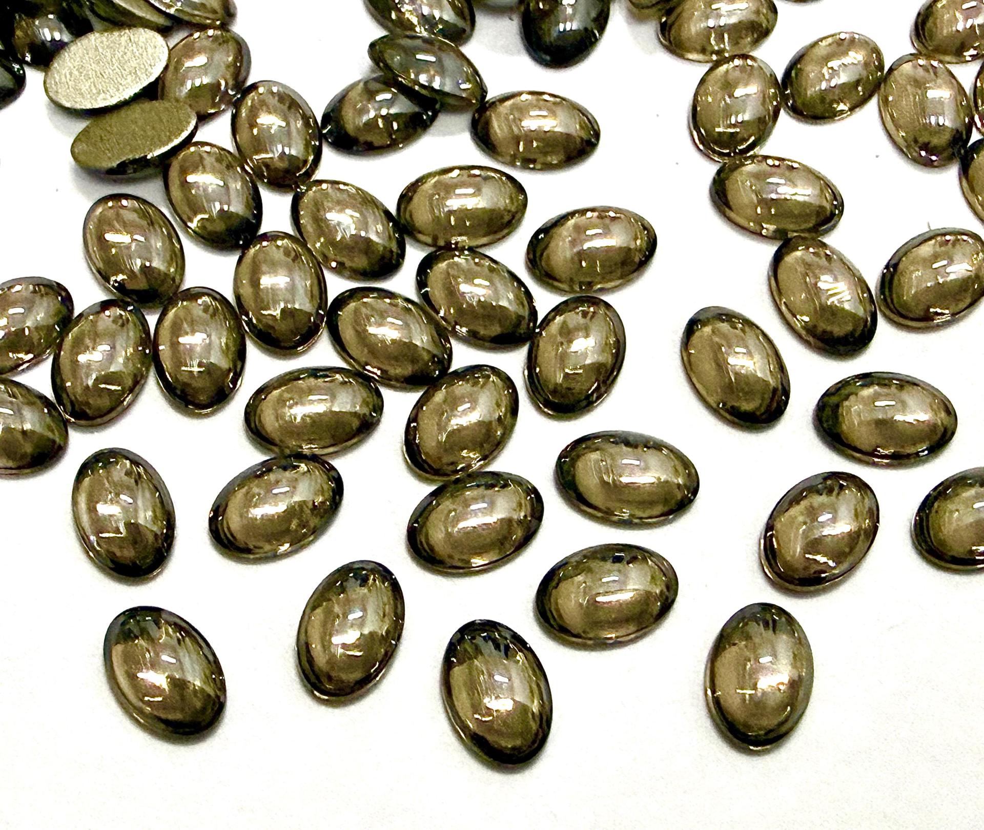Swarovski Oval Cabochons Crystal Satin Foiled 6x4mm, 2190/4 Flat Back Glass Stones