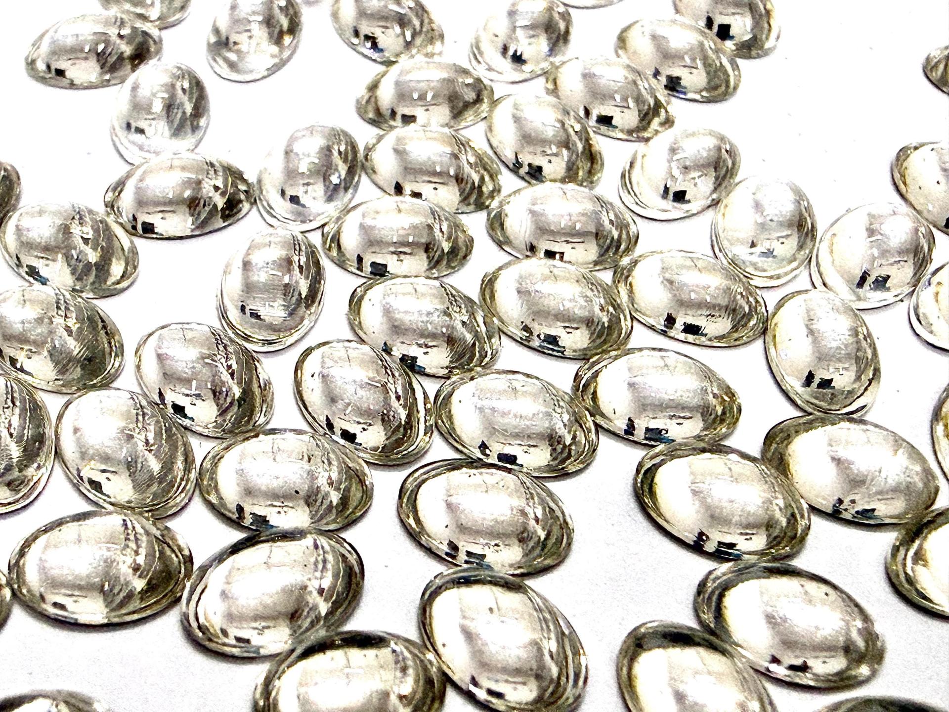 Swarovski Oval Cabochons Crystal Foiled 6x4mm, 2190/4 Flat Back Glass Stones