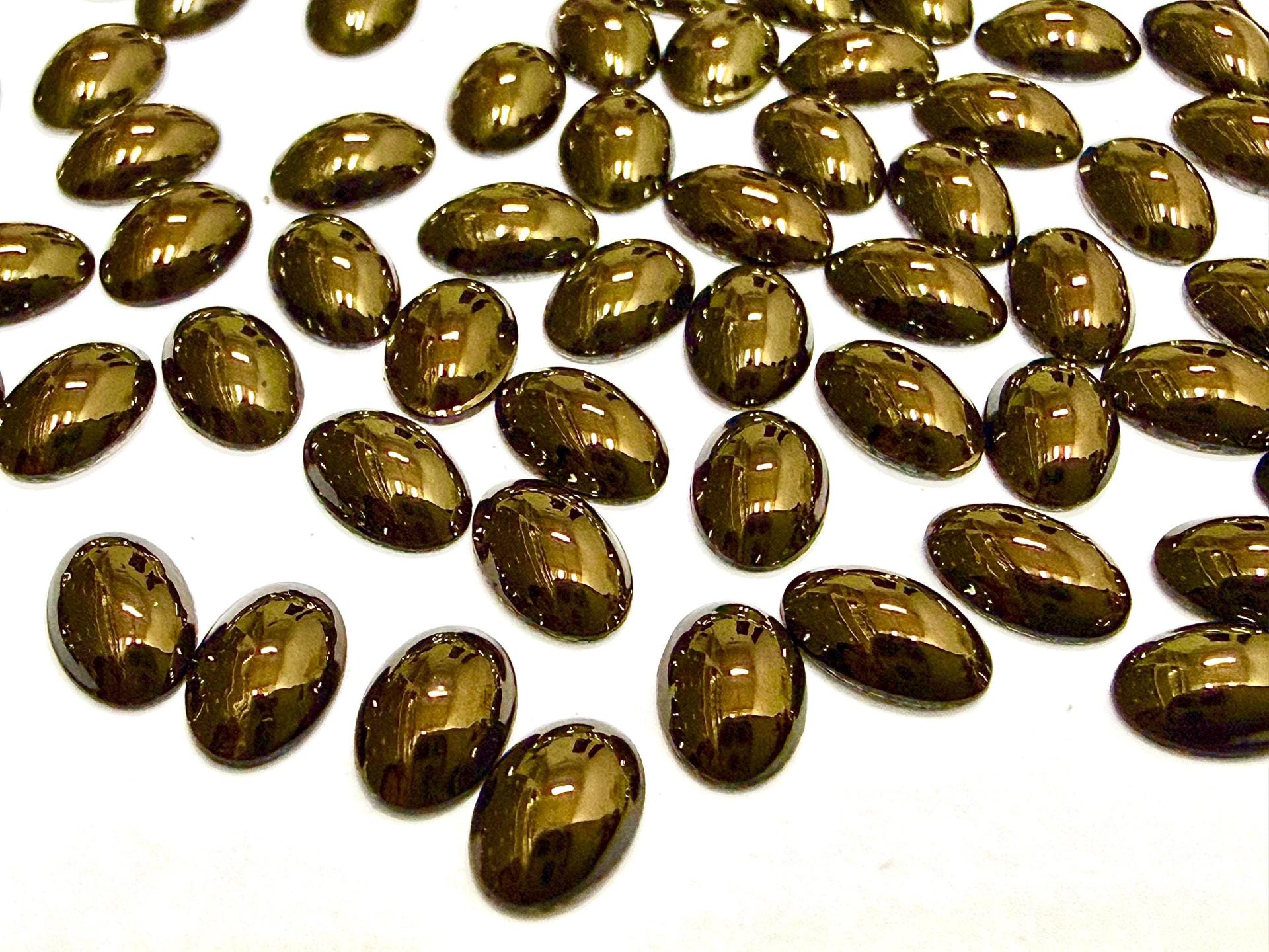 Swarovski Oval Cabochons Jet Nut Foiled 6x4mm, 2190/4 Flat Back Glass Stones