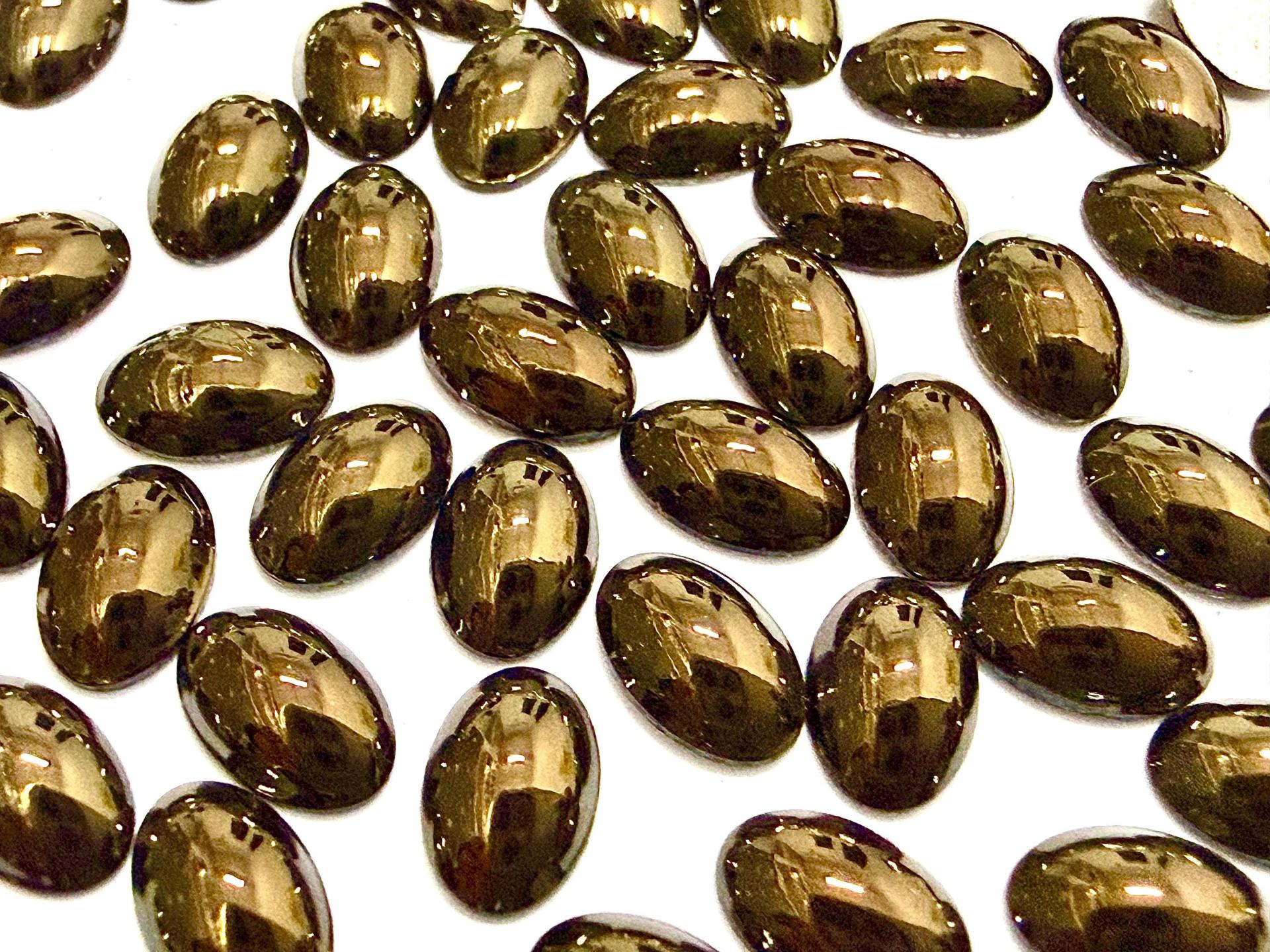 Swarovski Oval Cabochons Jet Nut Foiled 6x4mm, 2190/4 Flat Back Glass Stones