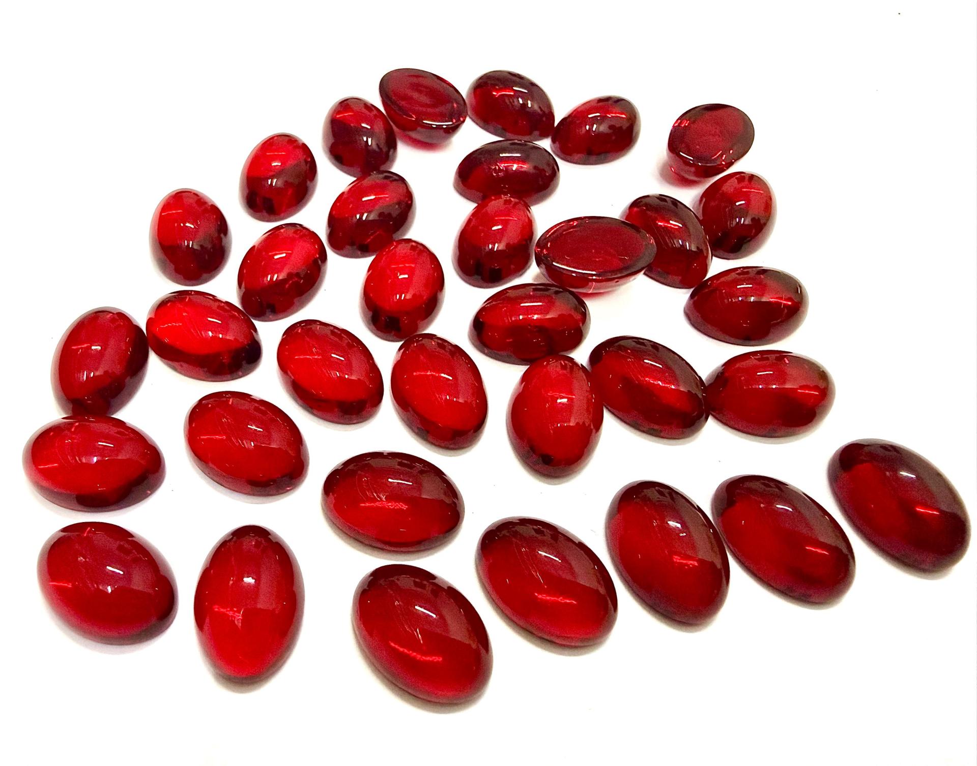 Swarovski 14x10 mm Vintage 2190 Siam Unfoiled Flat Back Oval Cabochon Cabs