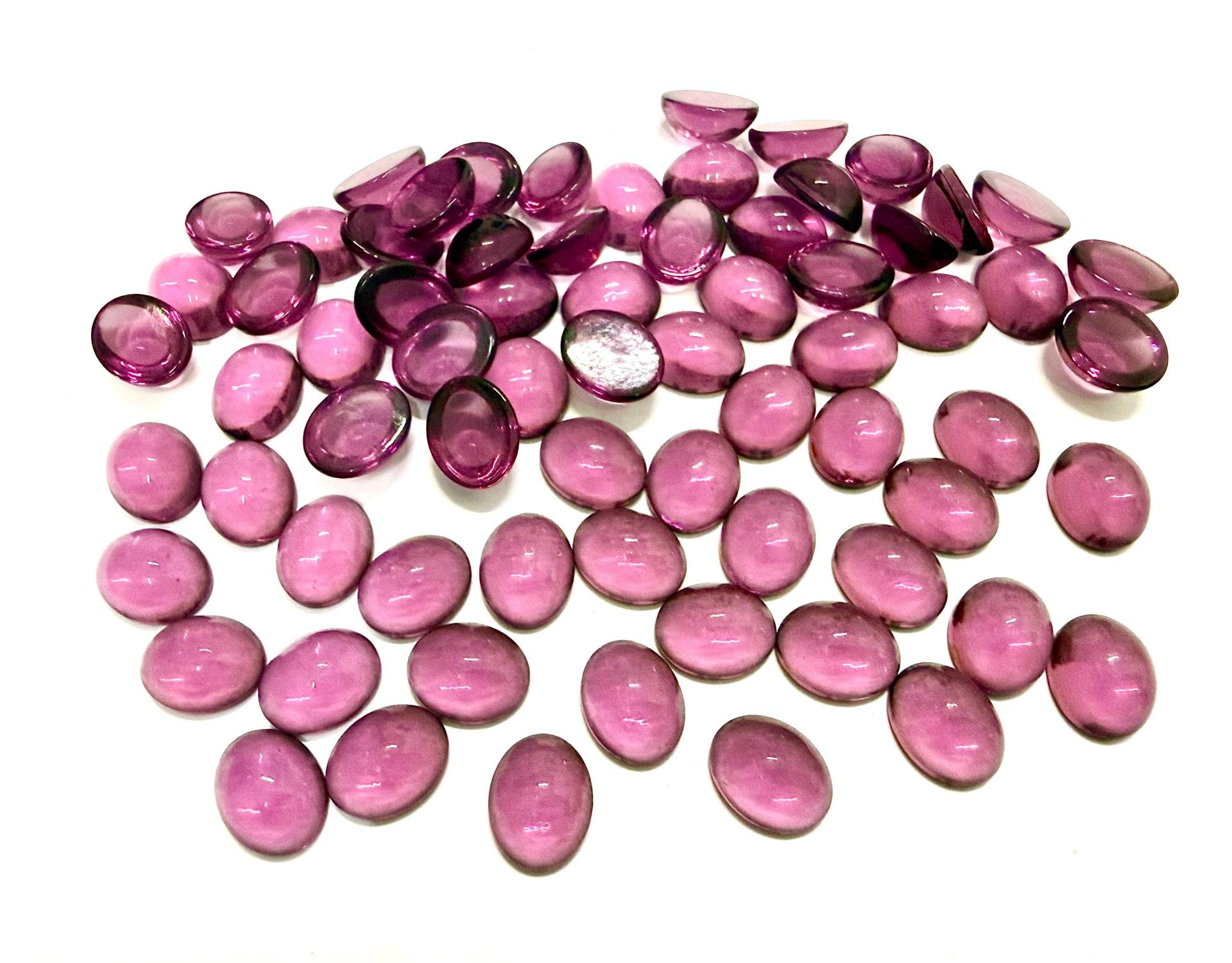 Swarovski 10x8 mm Vintage 2190 Amethyst Unfoiled Flat Back Oval Cabochon Cabs