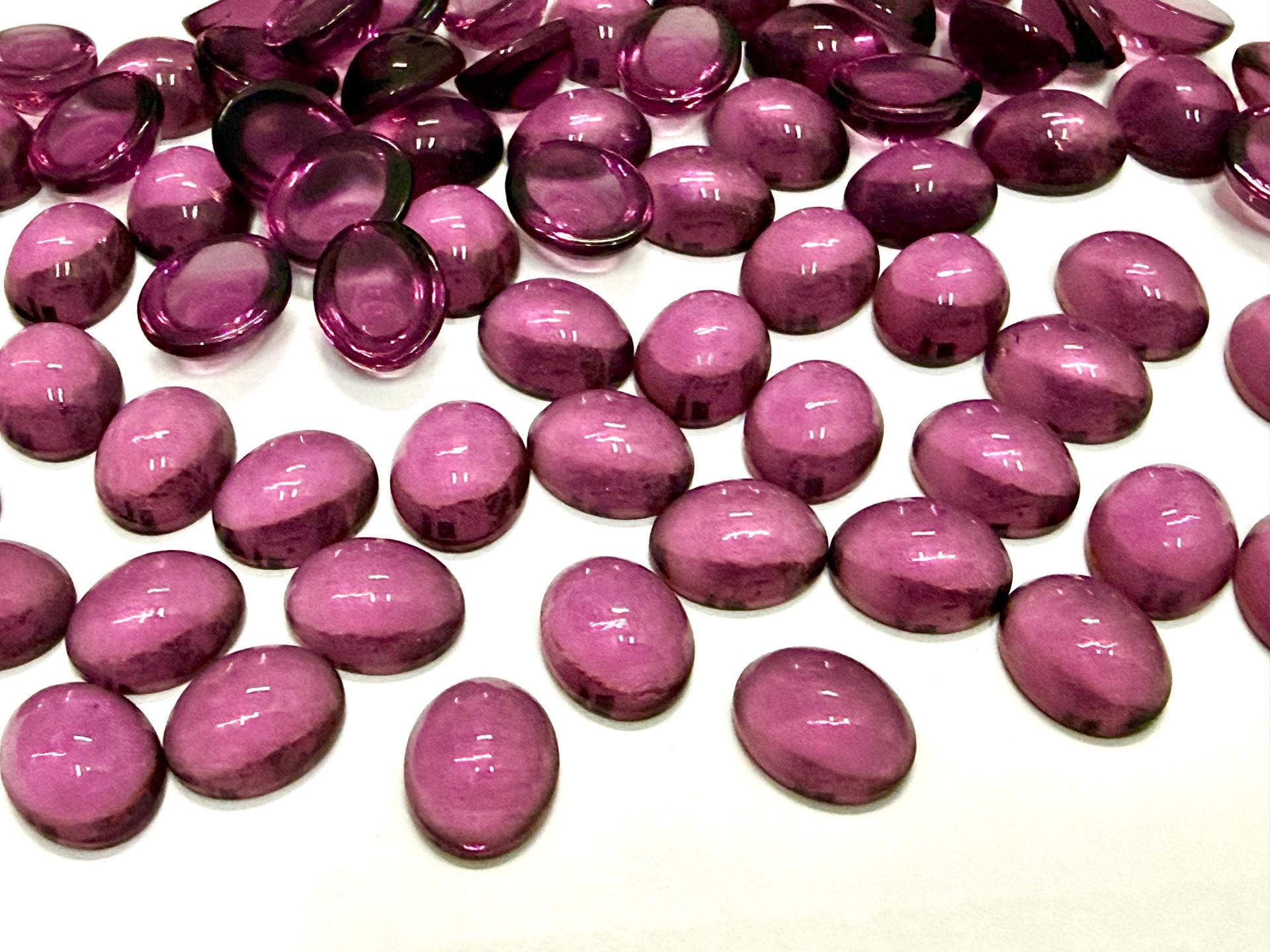 Swarovski 10x8 mm Vintage 2190 Amethyst Unfoiled Flat Back Oval Cabochon Cabs