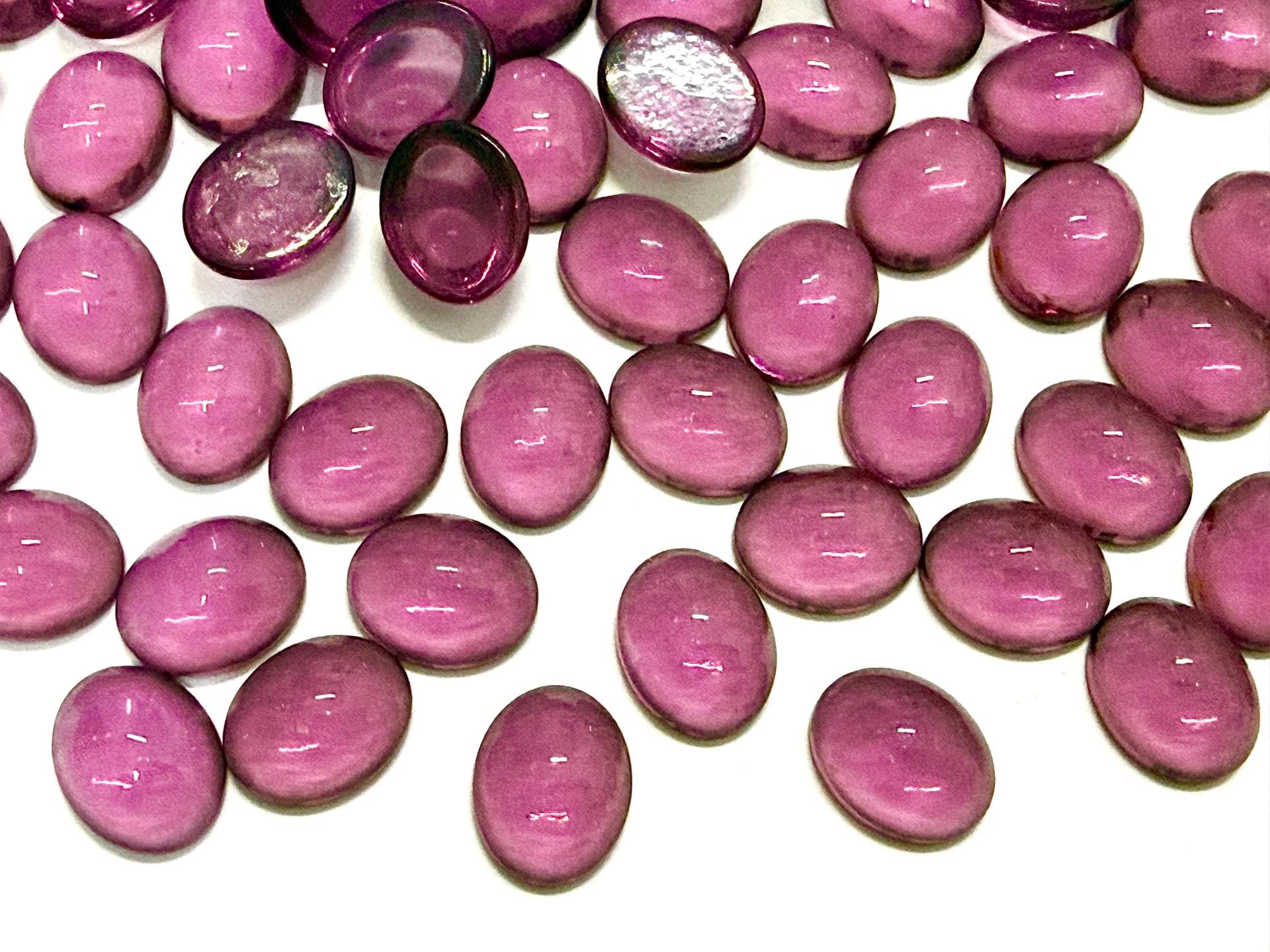 Swarovski 10x8 mm Vintage 2190 Amethyst Unfoiled Flat Back Oval Cabochon Cabs