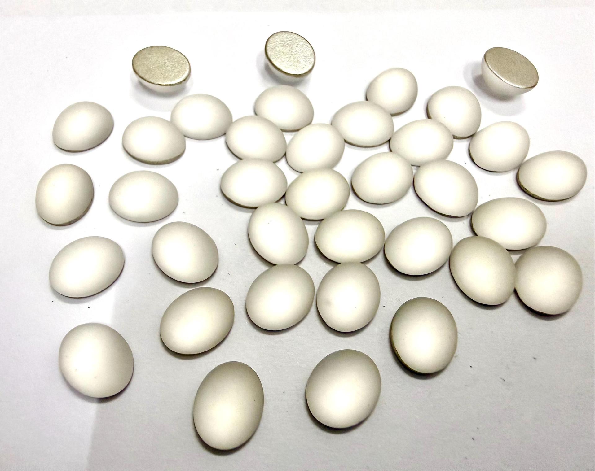 Swarovski 10x8 mm Vintage 2190 Crystal Matt-Finish Foiled Flat Back Oval Cabochon Cabs