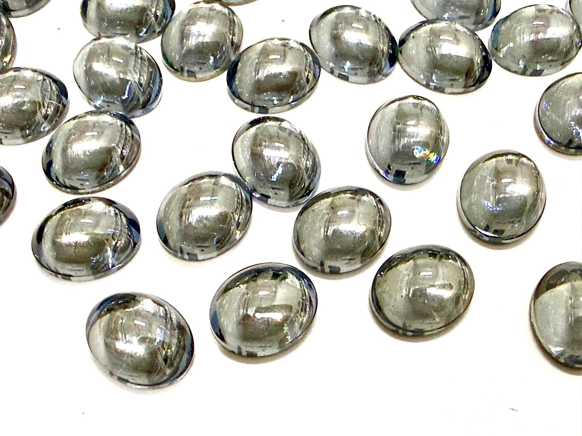 Swarovski 10x8 mm Vintage 2190 Light Sapphire Satin Foiled Flat Back Oval Cabochon Cabs