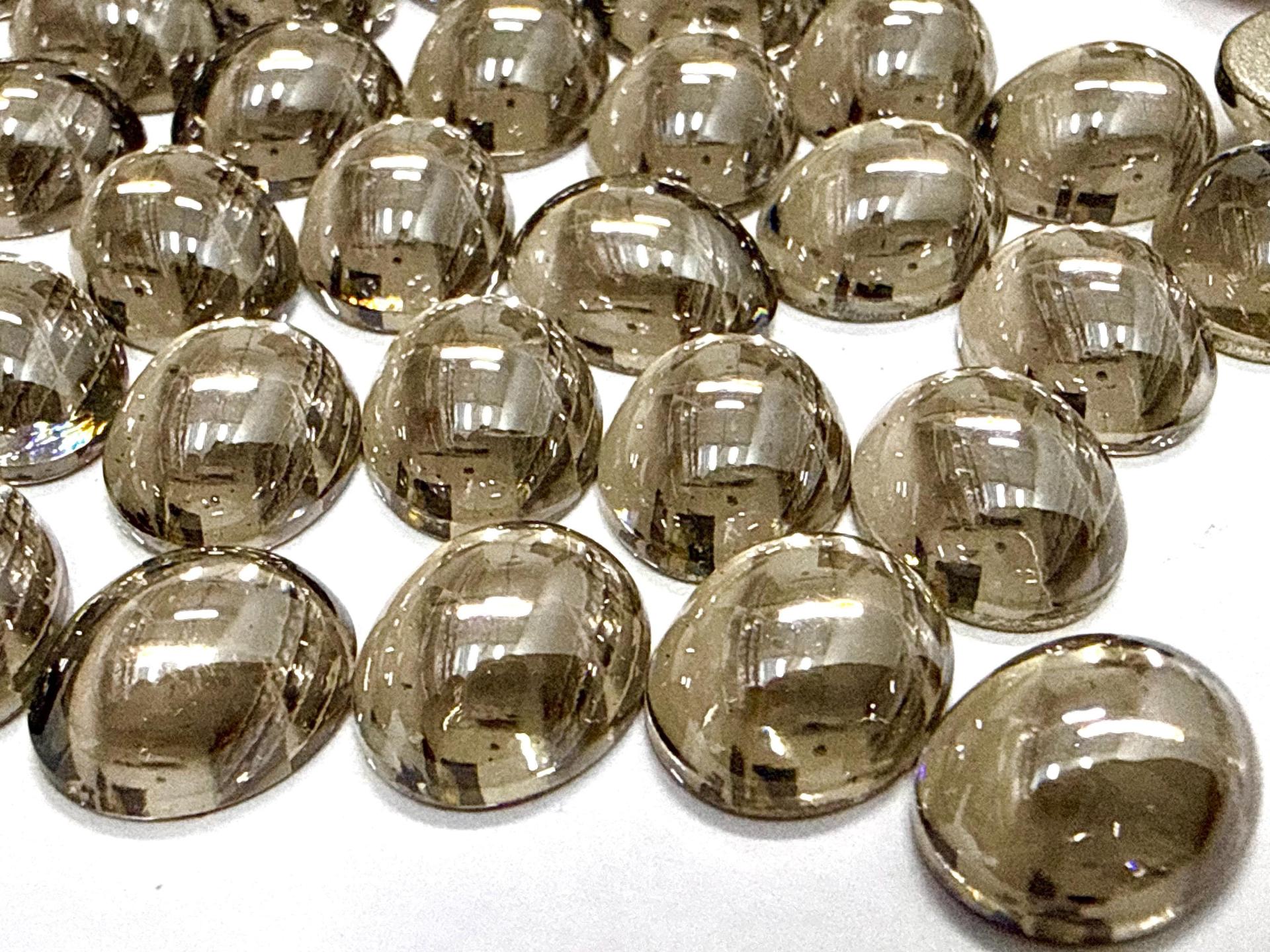 Swarovski 10x8 mm Vintage 2190 Crystal Satin Foiled Flat Back Oval Cabochon Cabs