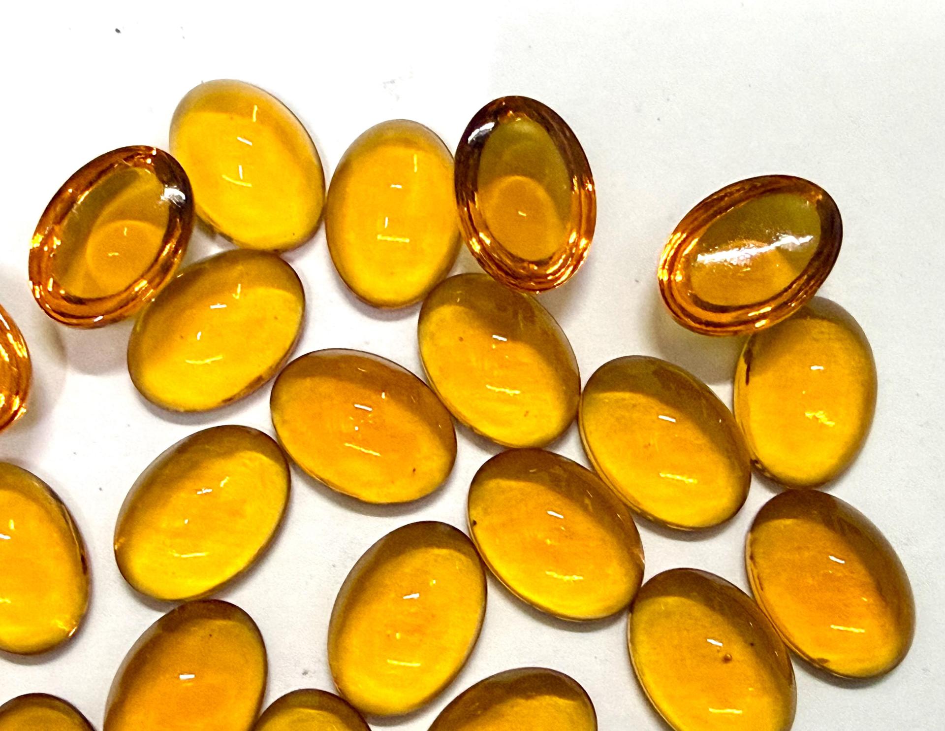 Swarovski 14x10 mm Vintage 2190 Topaz Unfoiled Flat Back Oval Cabochon Cabs