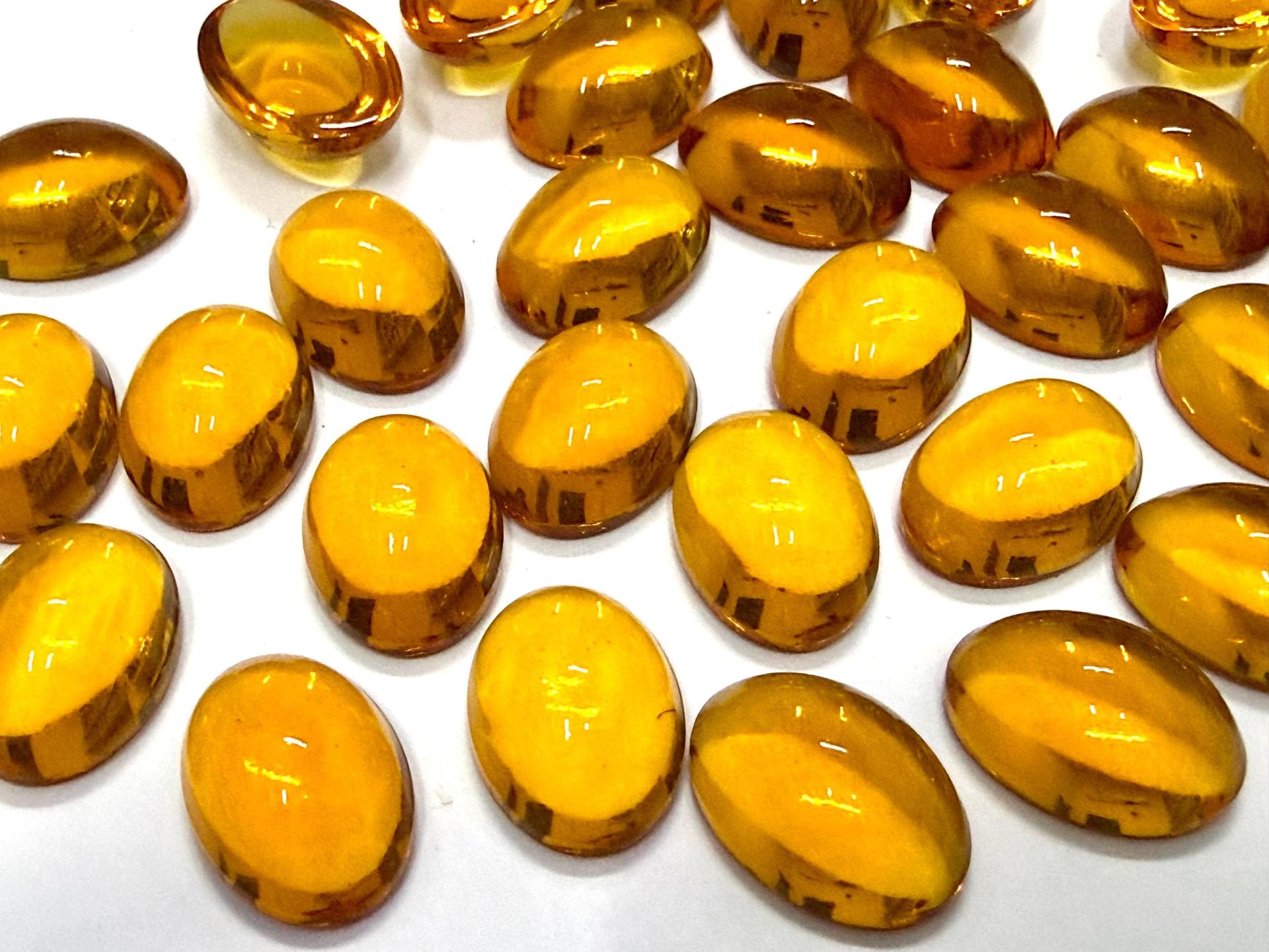 Swarovski 14x10 mm Vintage 2190 Topaz Unfoiled Flat Back Oval Cabochon Cabs