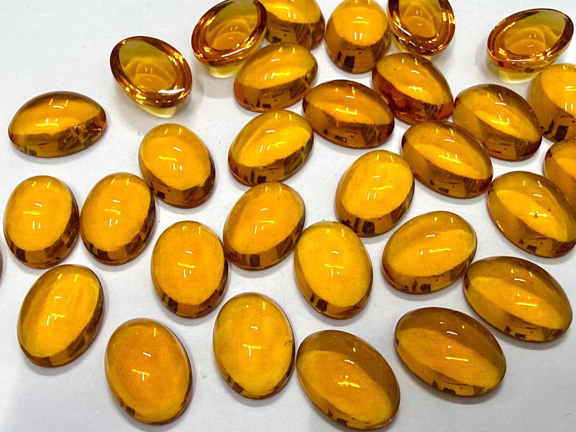 Swarovski 14x10 mm Vintage 2190 Topaz Unfoiled Flat Back Oval Cabochon Cabs