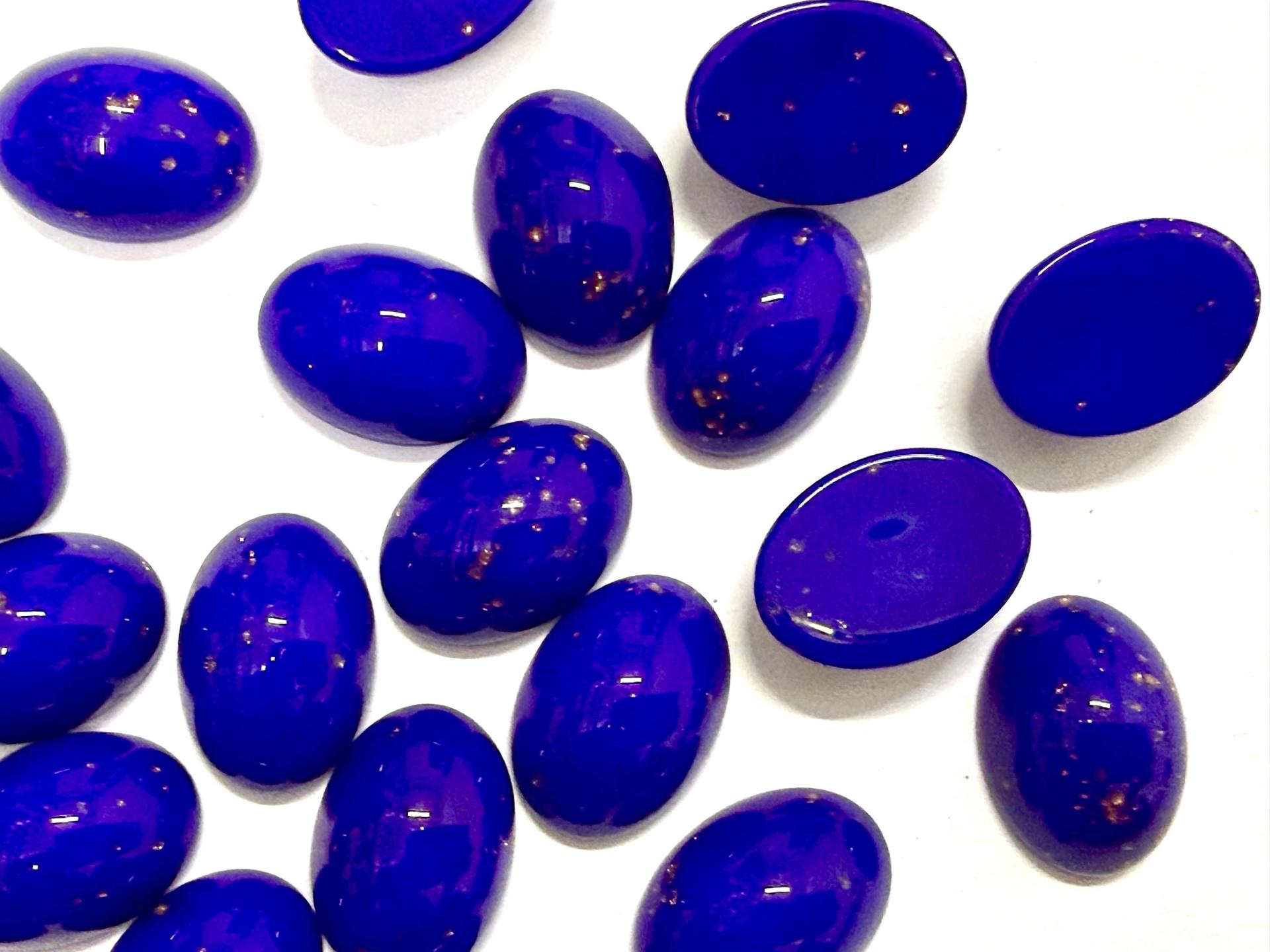Swarovski 14x10 mm Vintage 2190 Lapislaz Unfoiled Flat Back Oval Cabochon Cabs