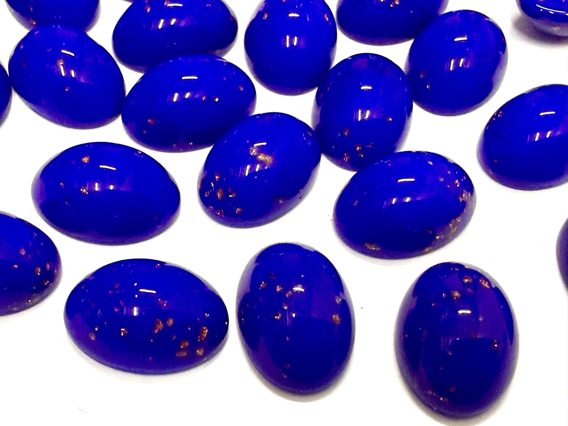 Swarovski 14x10 mm Vintage 2190 Lapislaz Unfoiled Flat Back Oval Cabochon Cabs