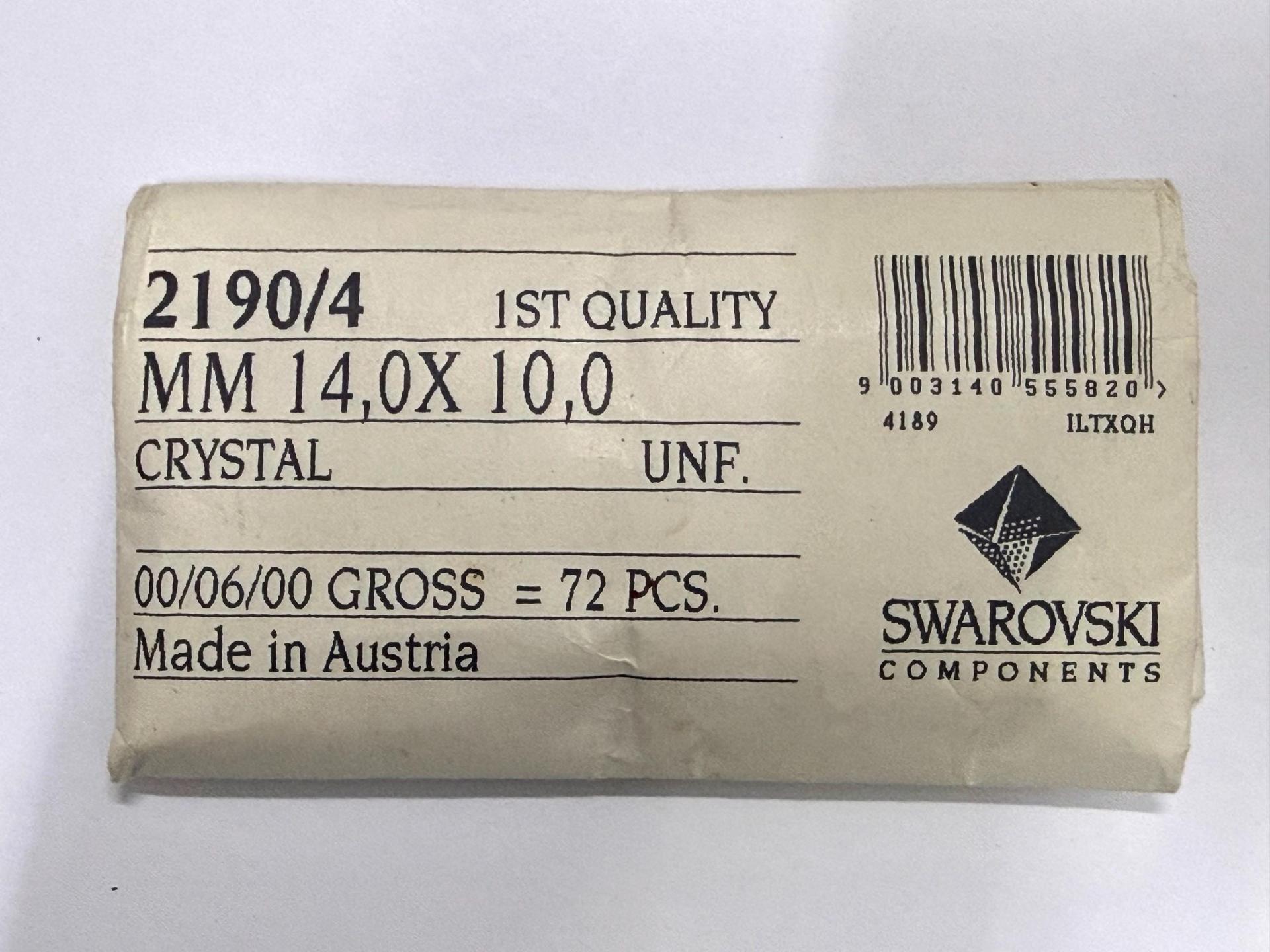 Swarovski 14x10 mm Vintage 2190 Crystal Unfoiled Flat Back Oval Cabochon Cabs