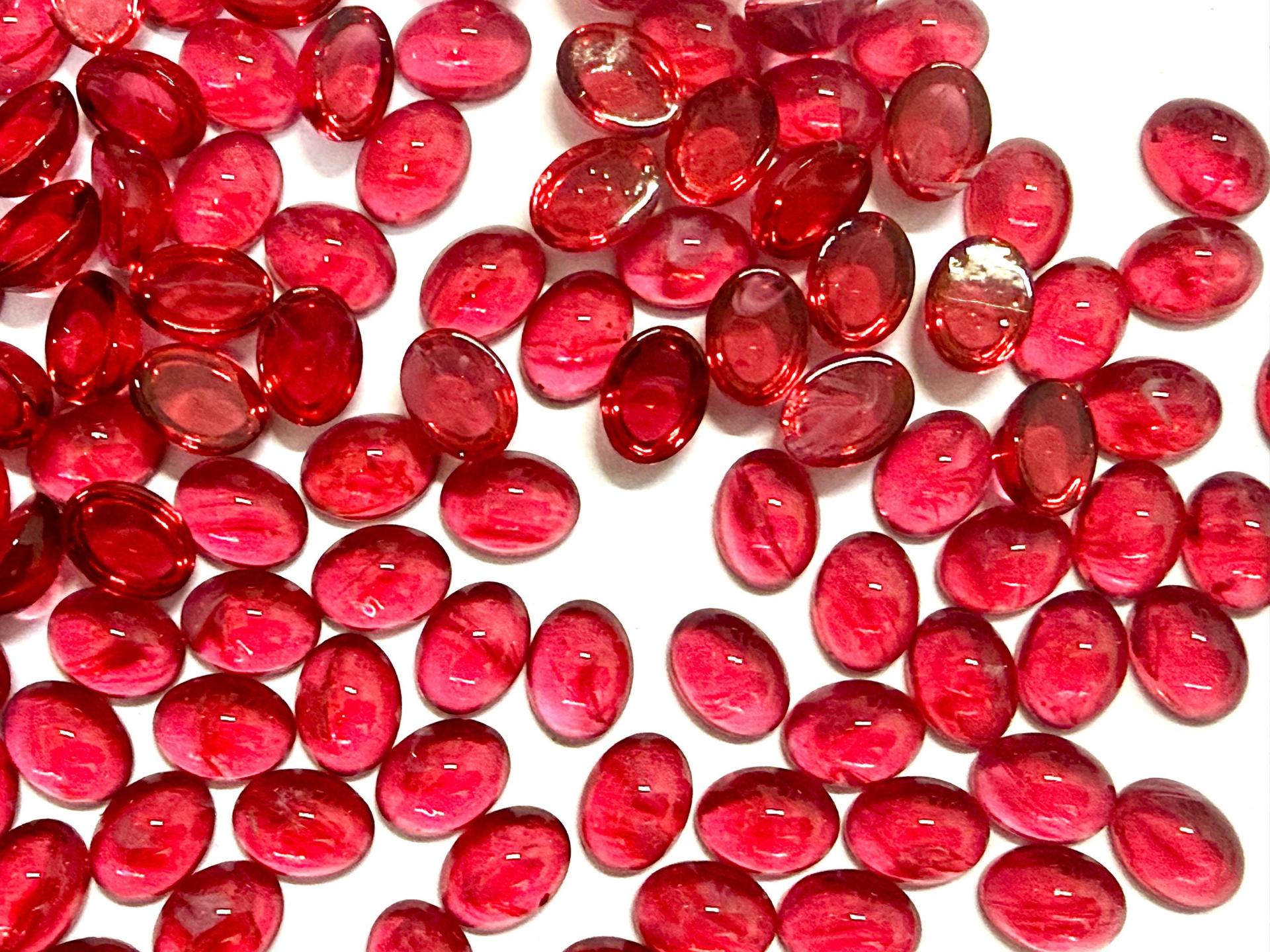 Swarovski 8x6 mm Vintage 2190 Ruby Quartz Unfoiled Flat Back Oval Cabochon Cabs