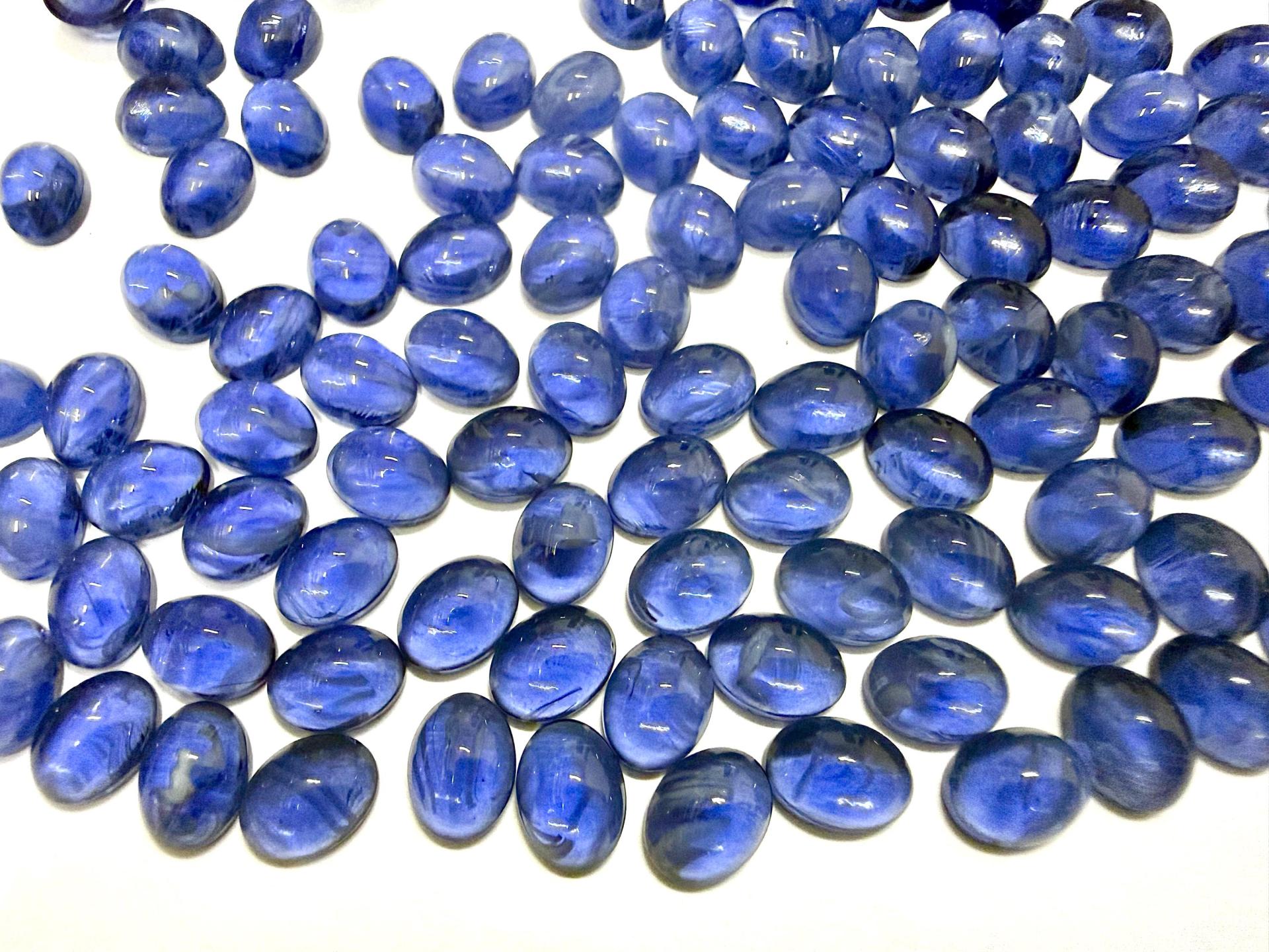Swarovski 8x6 mm Vintage 2190 Montana Quartz Unfoiled Flat Back Oval Cabochon Cabs