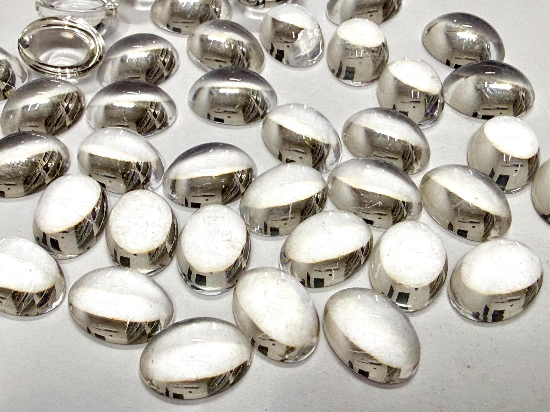 Swarovski 8x6 mm Vintage 2190 Crystal Unfoiled Flat Back Oval Cabochon Cabs
