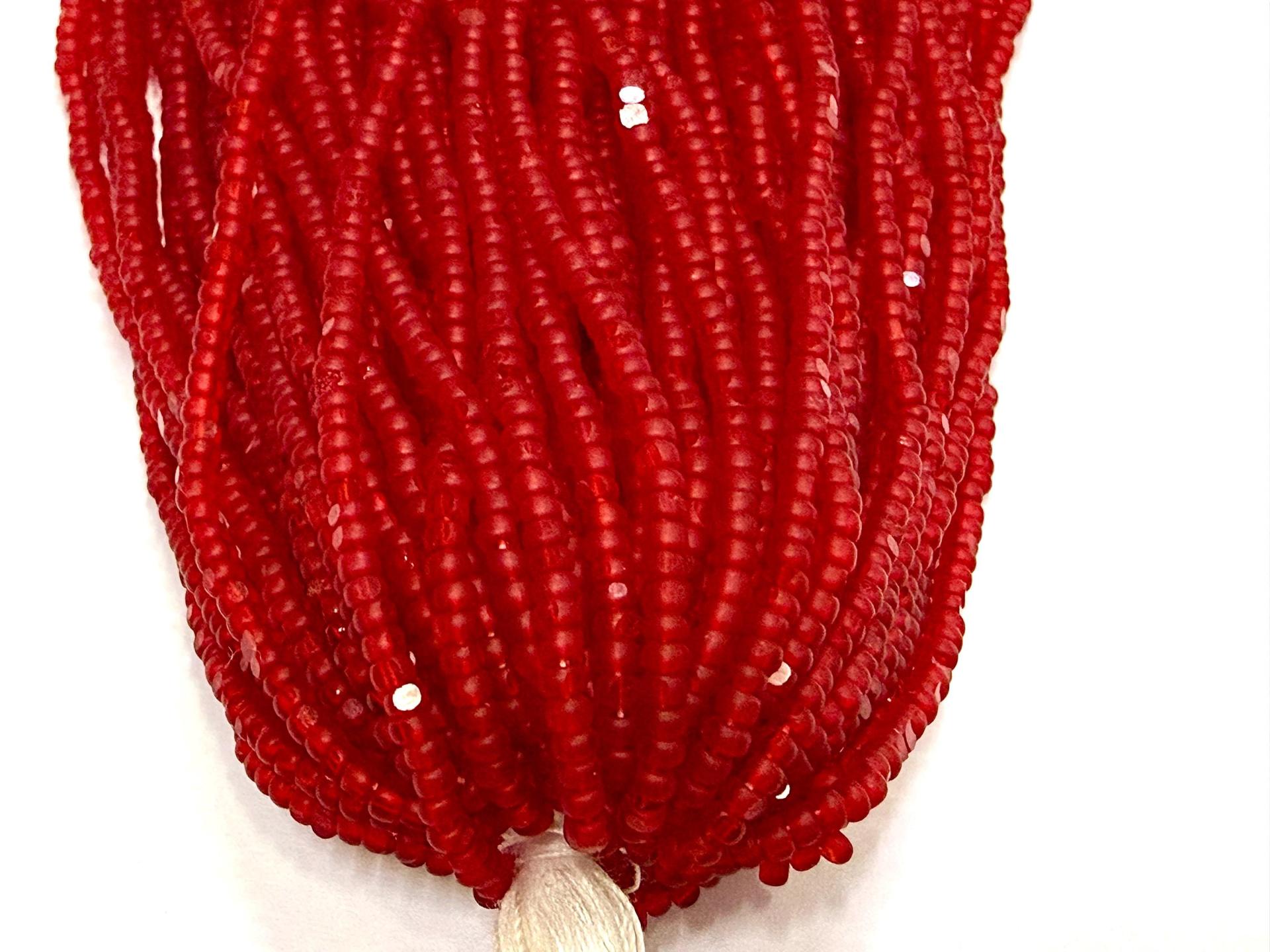Crystal Matt Ruby Charlotte Cut Seed Beads 11/0