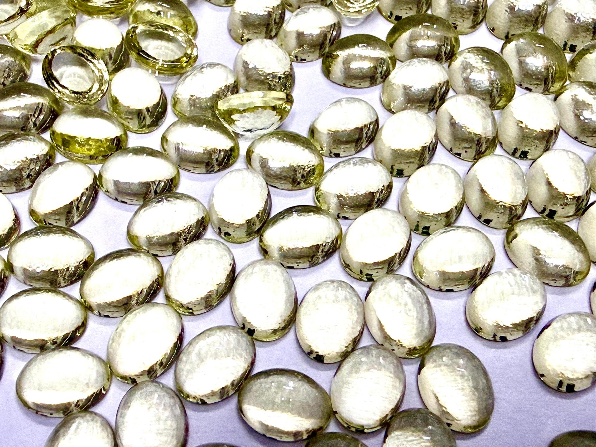Swarovski 8x6 mm Vintage 2190 Jonquil Unfoiled Flat Back Oval Cabochon Cabs