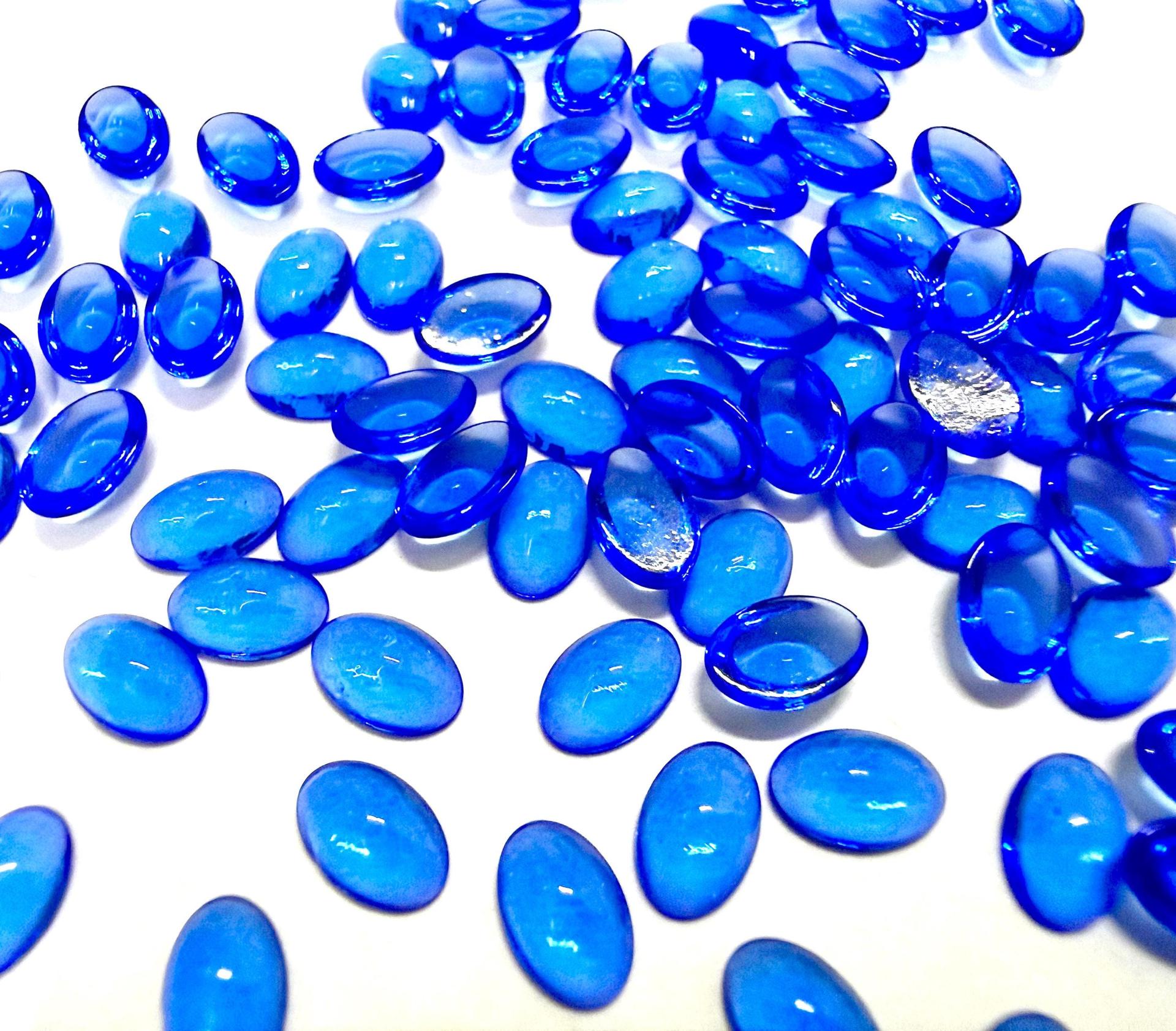 Swarovski Oval Cabochons Sapphire Unfoiled 6x4mm, 2190/4 Flat Back Glass Stones