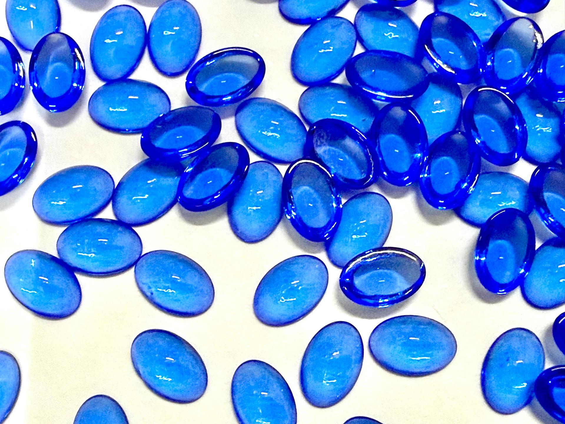Swarovski Oval Cabochons Sapphire Unfoiled 6x4mm, 2190/4 Flat Back Glass Stones