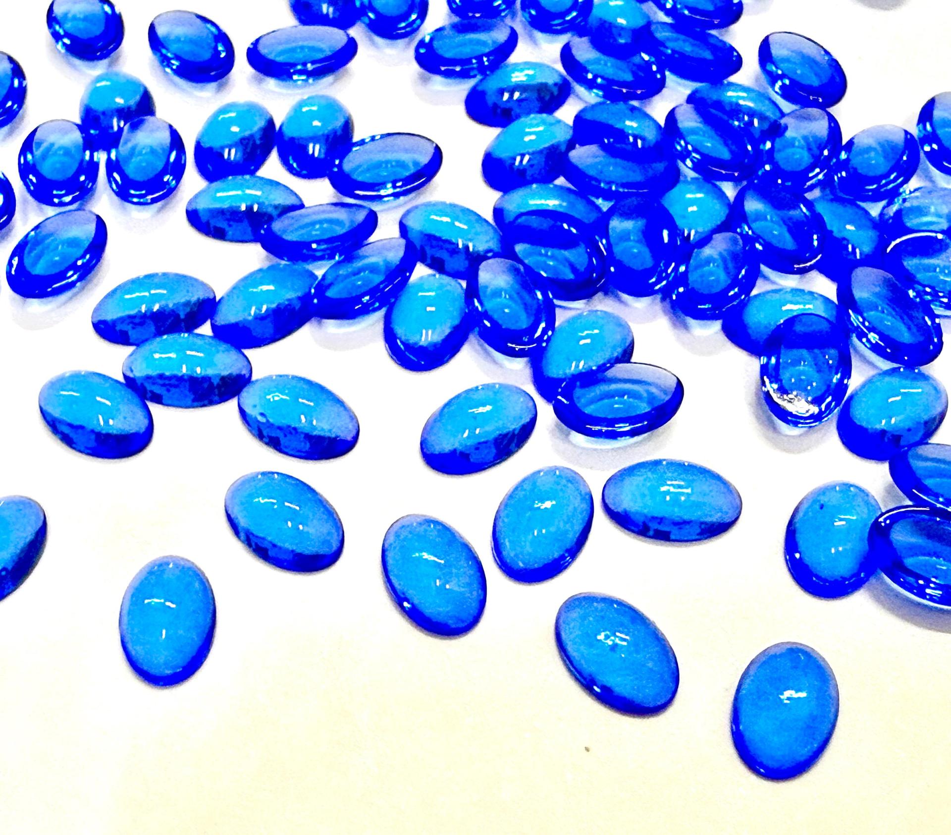 Swarovski Oval Cabochons Sapphire Unfoiled 6x4mm, 2190/4 Flat Back Glass Stones