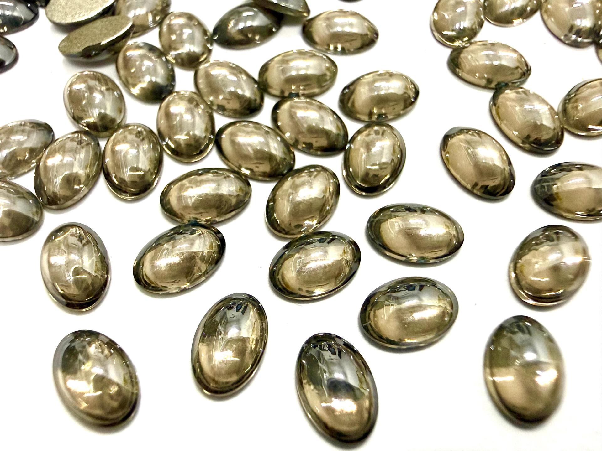 Swarovski Oval Cabochons Crystal Satin Foiled 6x4mm, 2190/4 Flat Back Glass Stones