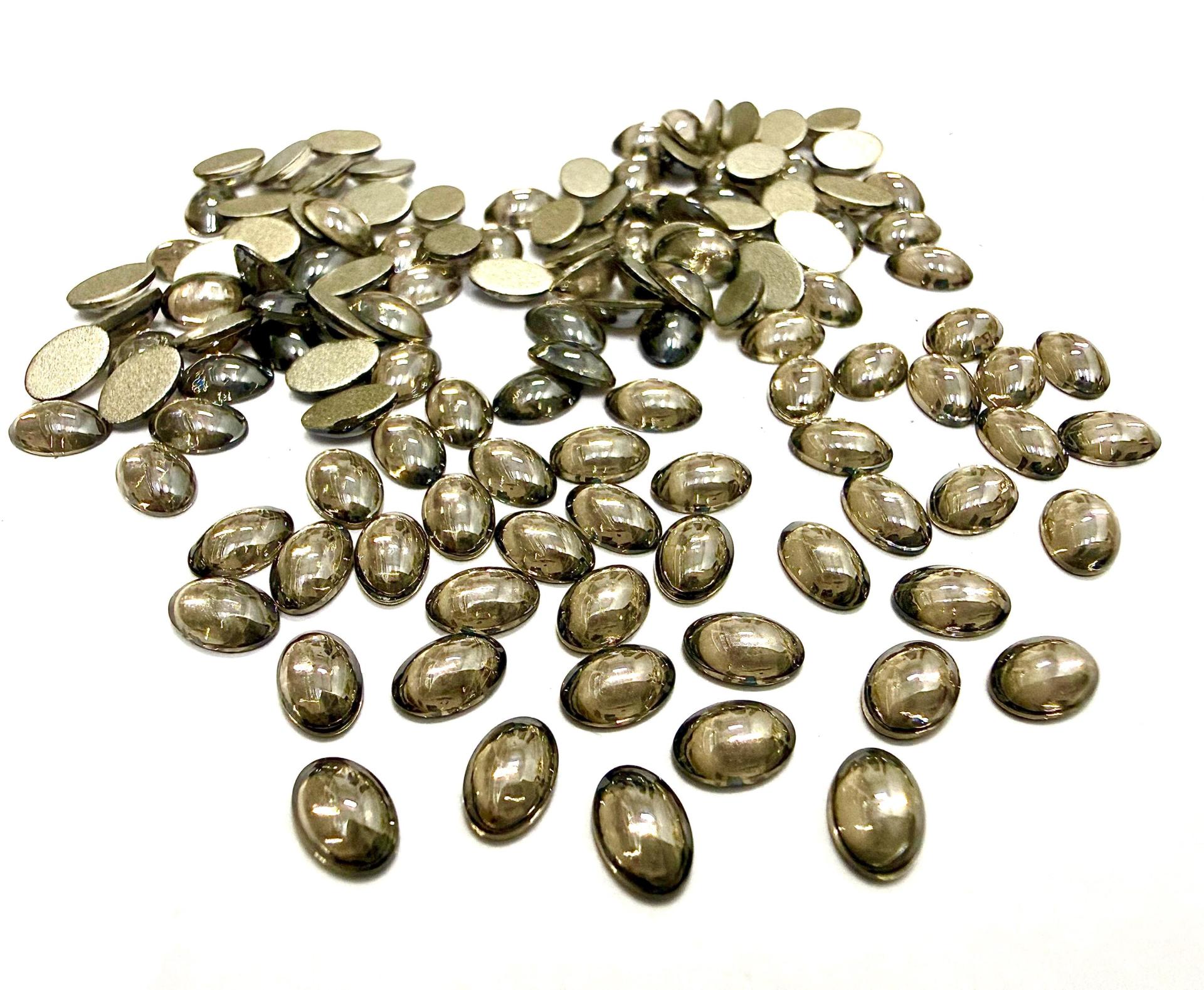 Swarovski Oval Cabochons Crystal Satin Foiled 6x4mm, 2190/4 Flat Back Glass Stones