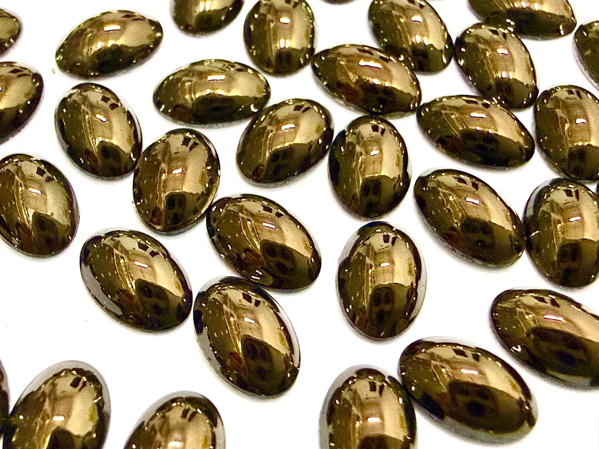 Swarovski Oval Cabochons Jet Nut Foiled 6x4mm, 2190/4 Flat Back Glass Stones