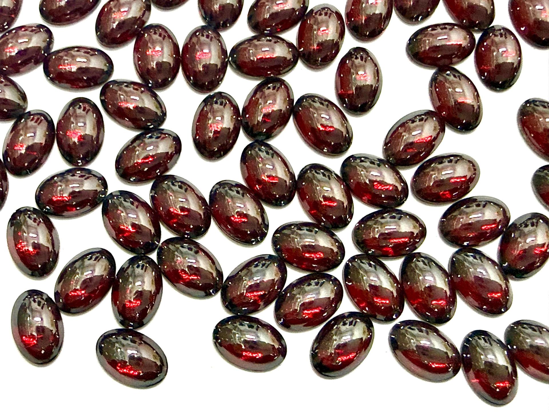 Swarovski Oval Cabochons Siam Satin Foiled 6x4mm, 2190/4 Flat Back Glass Stones