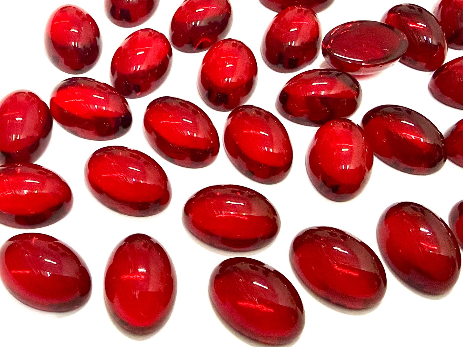 Swarovski 14x10 mm Vintage 2190 Siam Unfoiled Flat Back Oval Cabochon Cabs