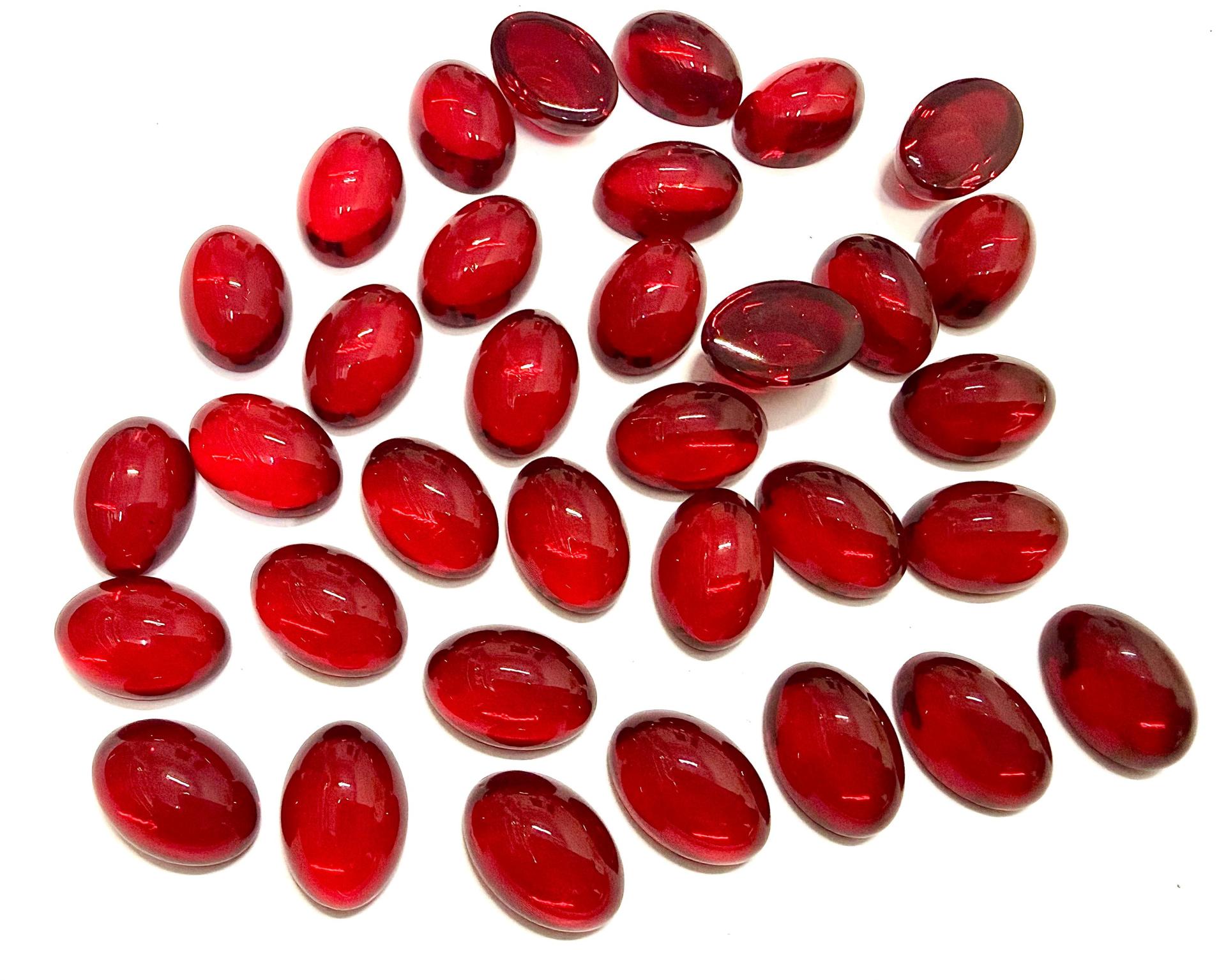 Swarovski 14x10 mm Vintage 2190 Siam Unfoiled Flat Back Oval Cabochon Cabs