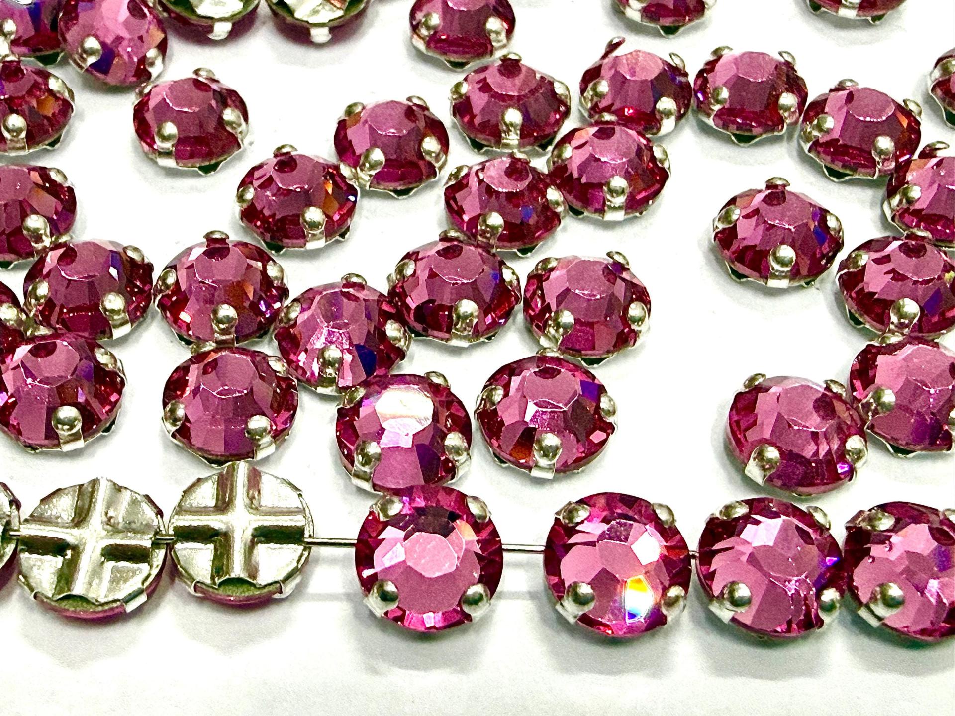 Vintage Swarovski Crystal Rose Montees, 40ss Silver Plated Settings
