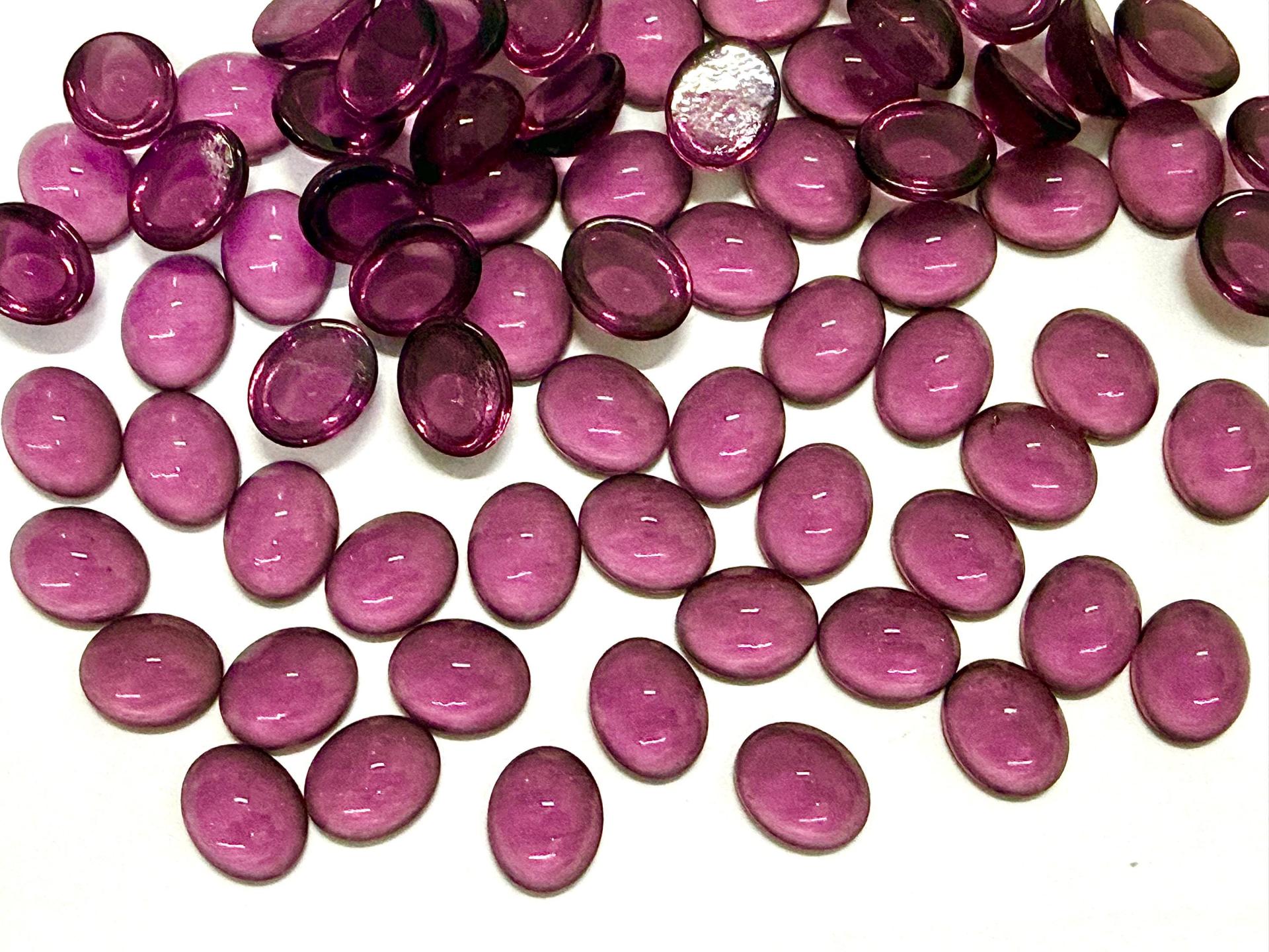 Swarovski 10x8 mm Vintage 2190 Amethyst Unfoiled Flat Back Oval Cabochon Cabs