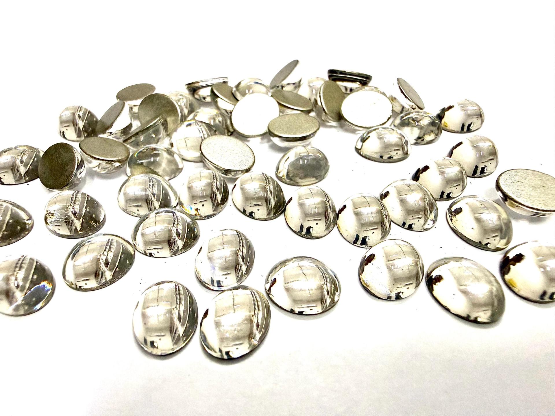 Swarovski 10x8 mm Vintage 2190 Crystal Foiled Flat Back Oval Cabochon Cabs