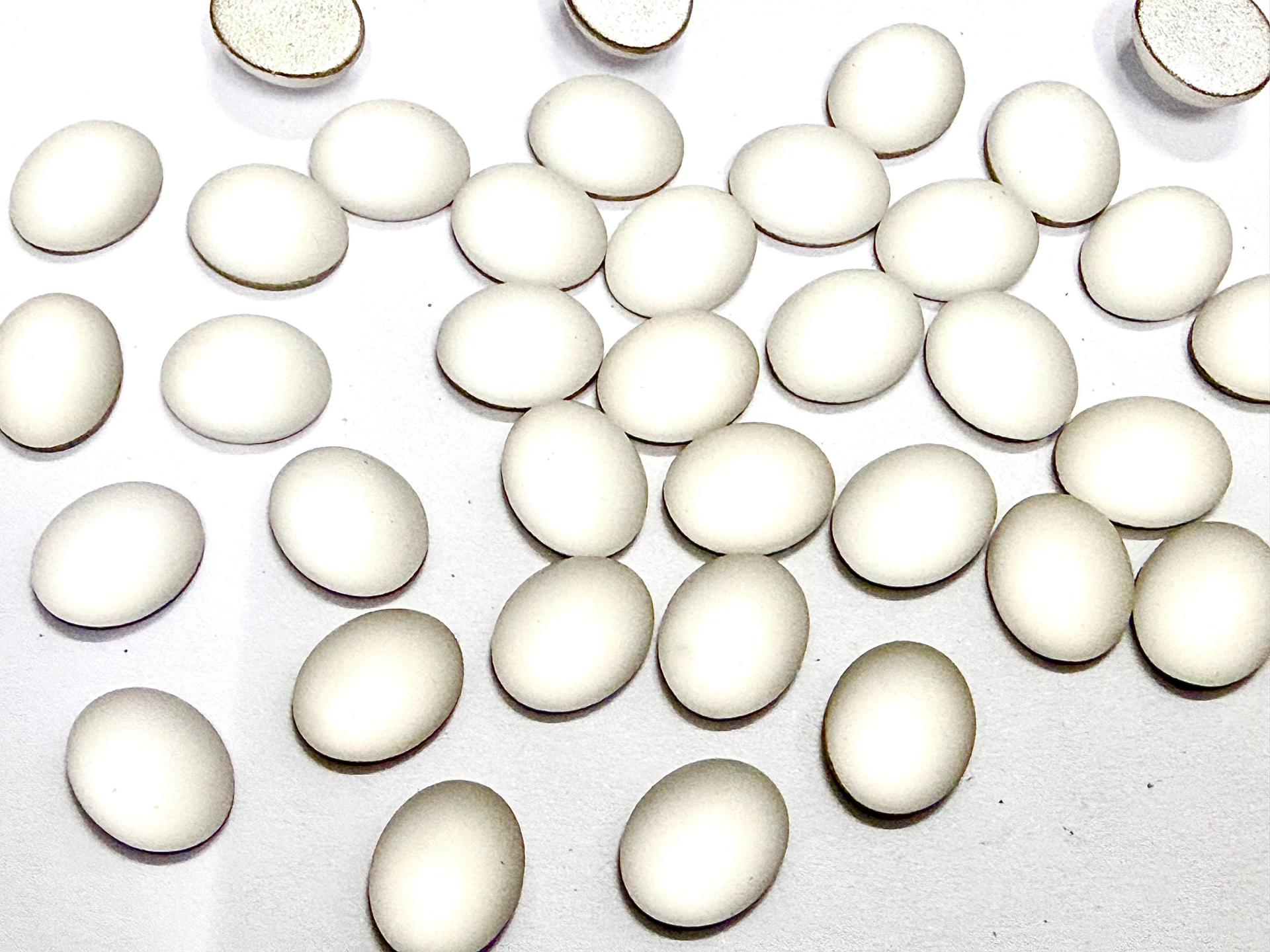 Swarovski 10x8 mm Vintage 2190 Crystal Matt-Finish Foiled Flat Back Oval Cabochon Cabs