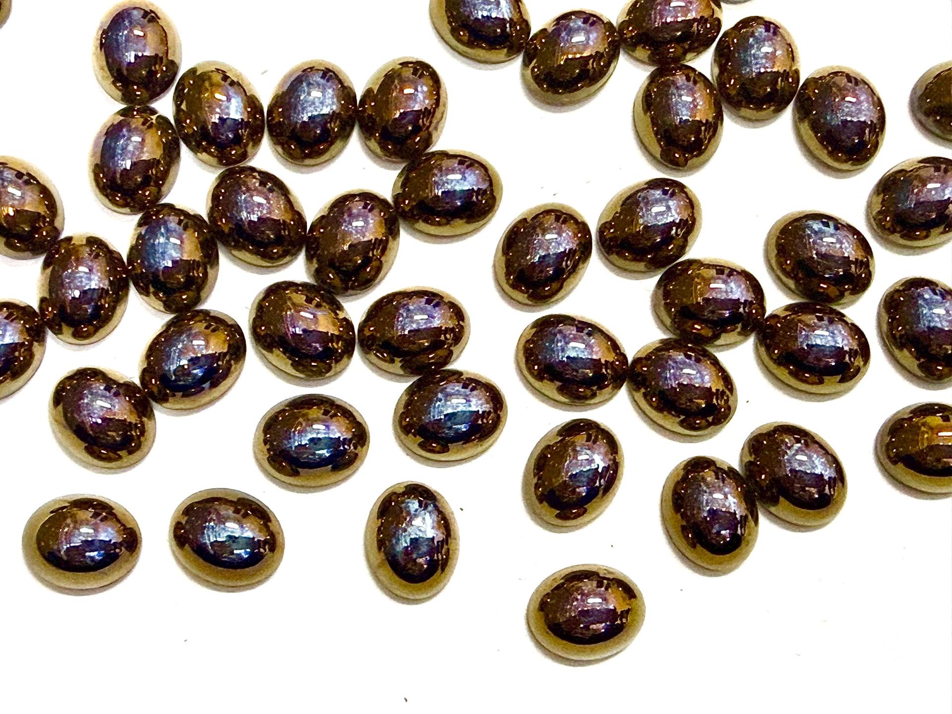 Swarovski 10x8 mm Vintage 2190 Crystal Dorado Foiled Flat Back Oval Cabochon Cabs